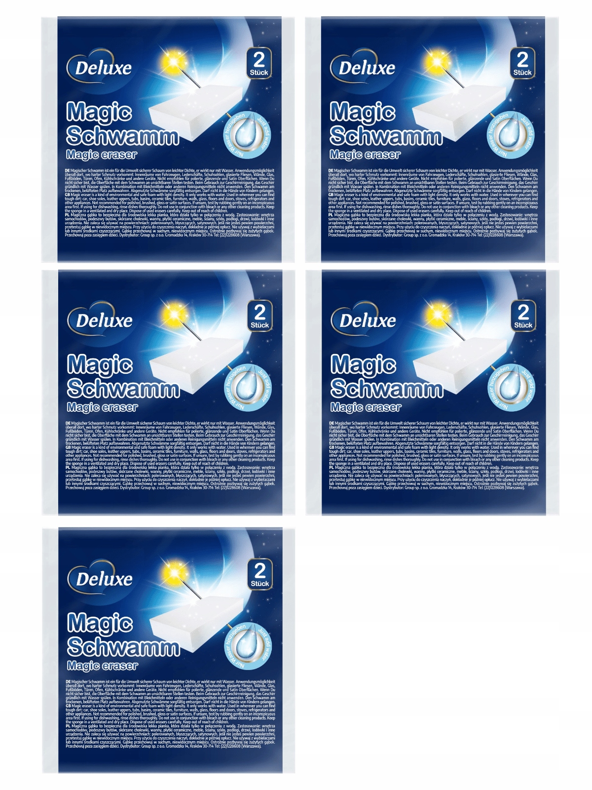 

Deluxe magiczna gąbka do usuwania zabrudzeń 5opak