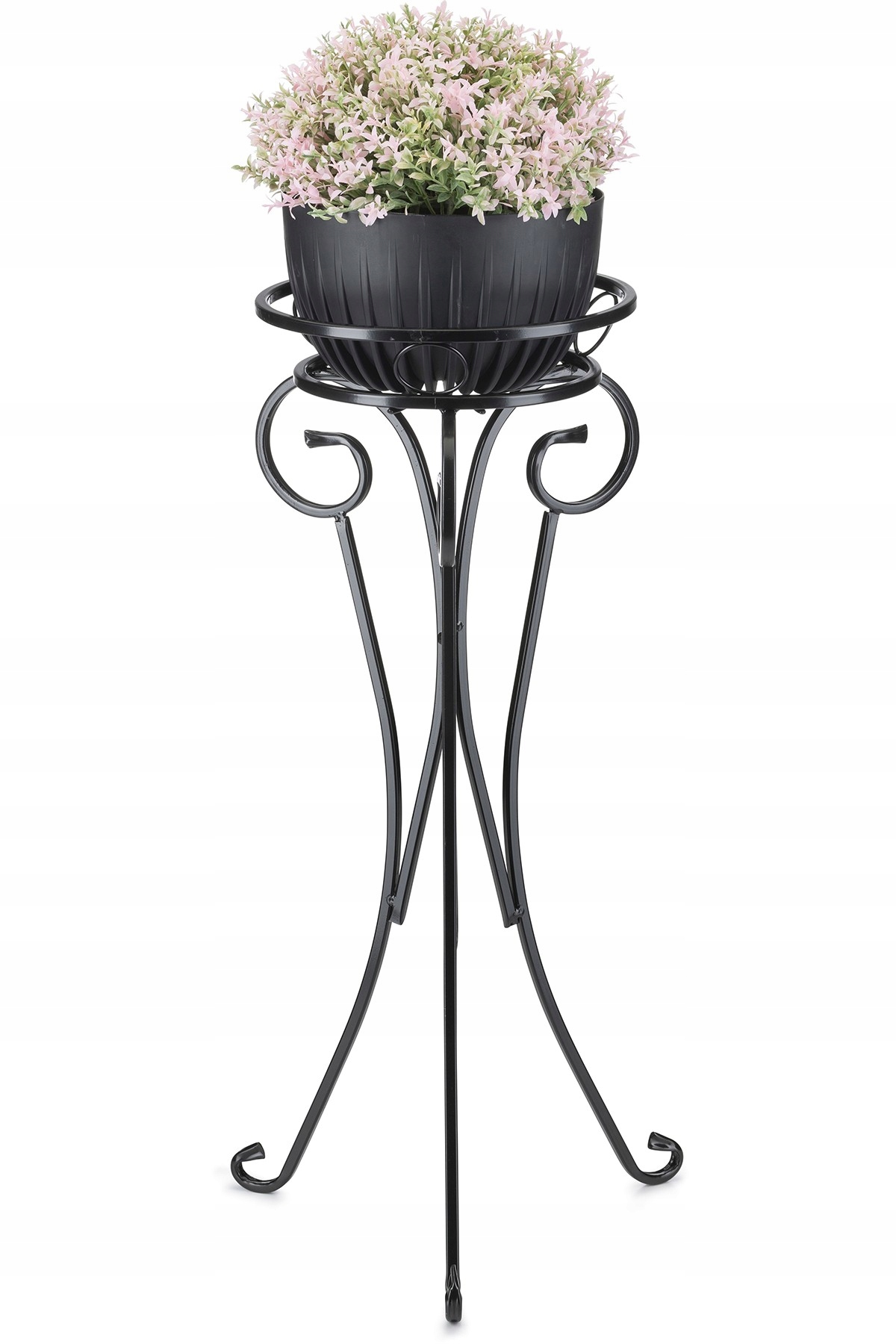 Kovový černý držák na květináč na jeden květináč, stojan na květiny, rostlina Loft, 74 cm