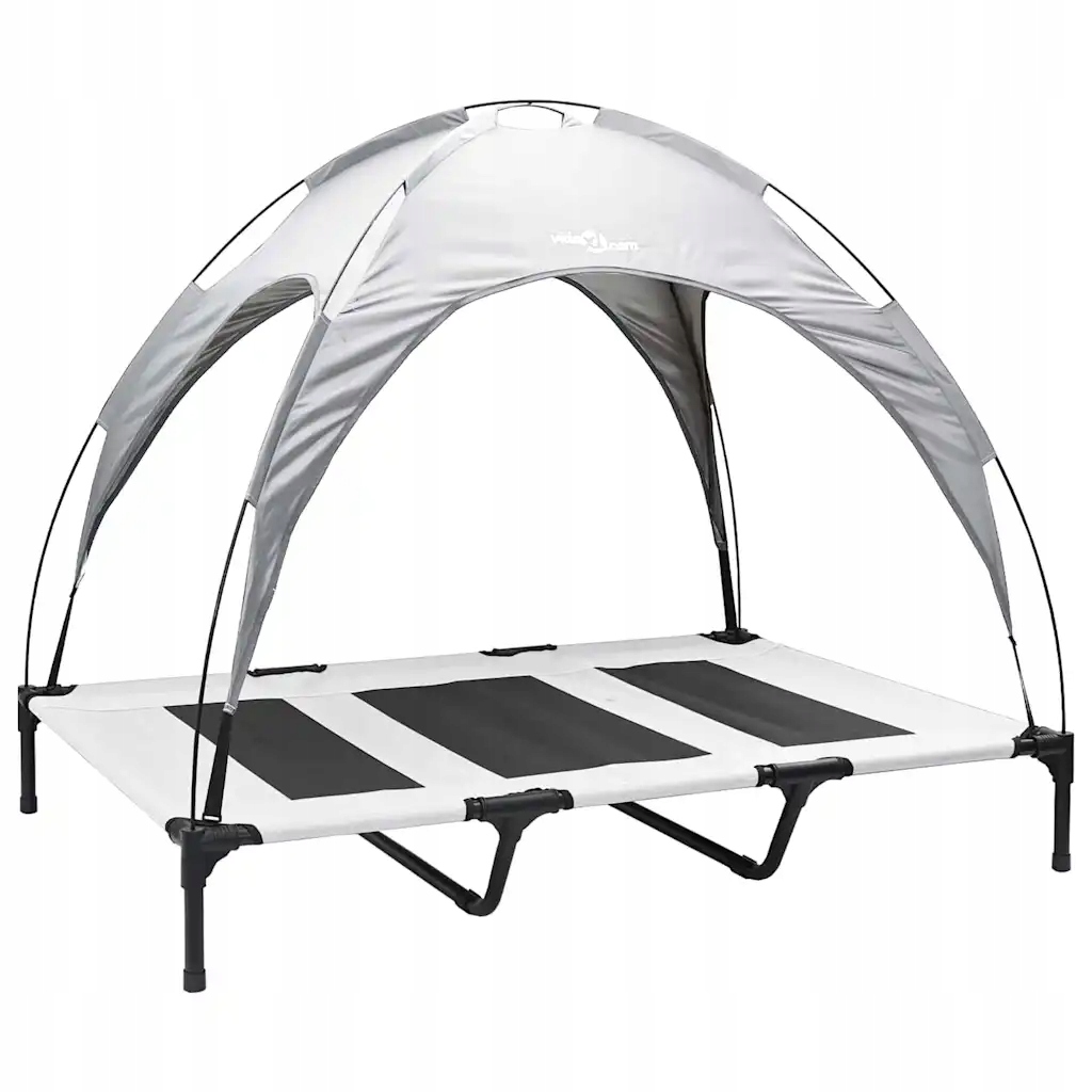 Levně Psí postel Stříbrně šedá 122 x 93 x 106,5 cm Ocel