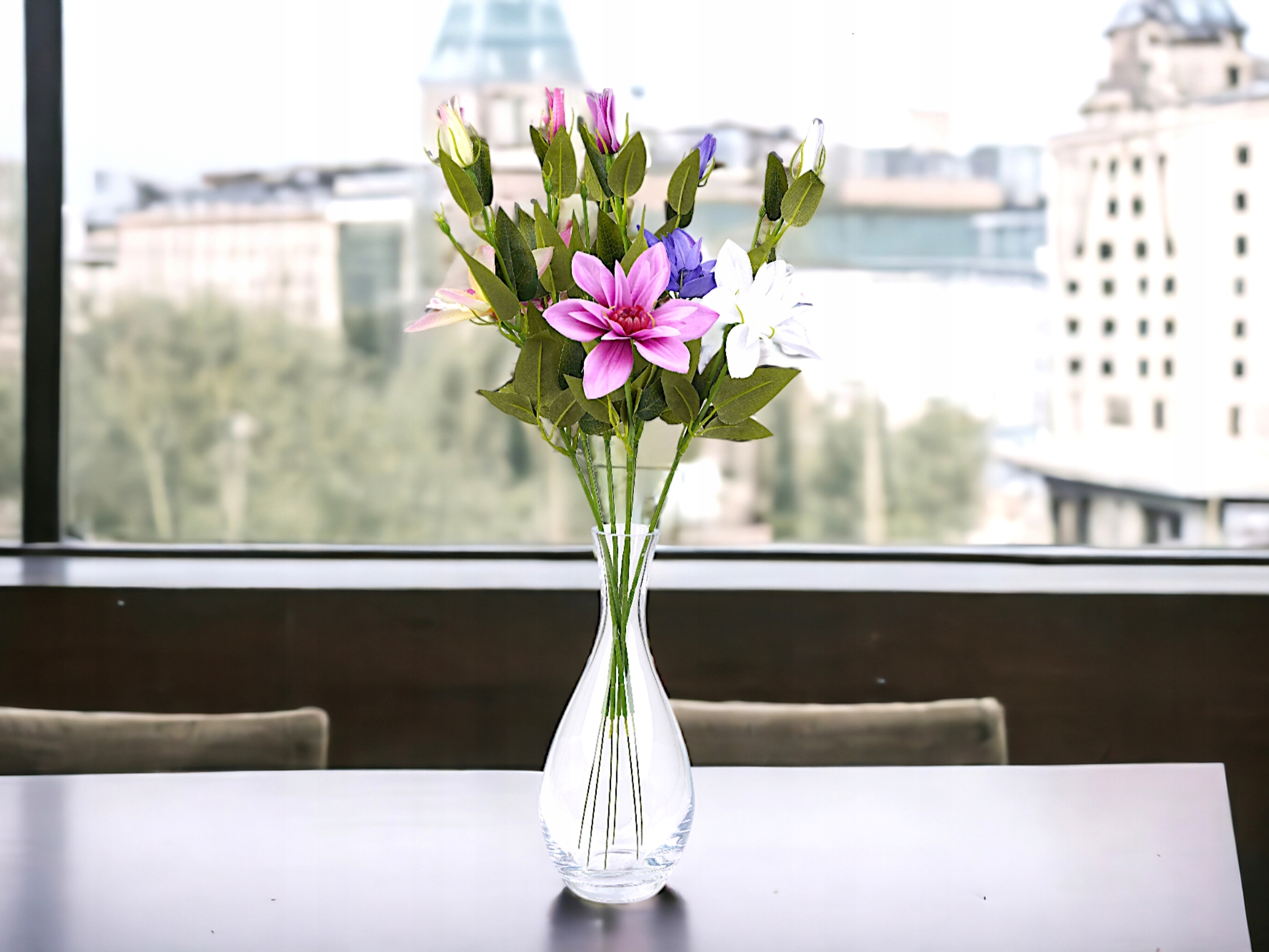 SZTUCZNY KLEMATIS BIAŁY KWIAT 60cm PIK KWIAT I LISCIE DO BUKIETÓW STROIKÓW Typ inny