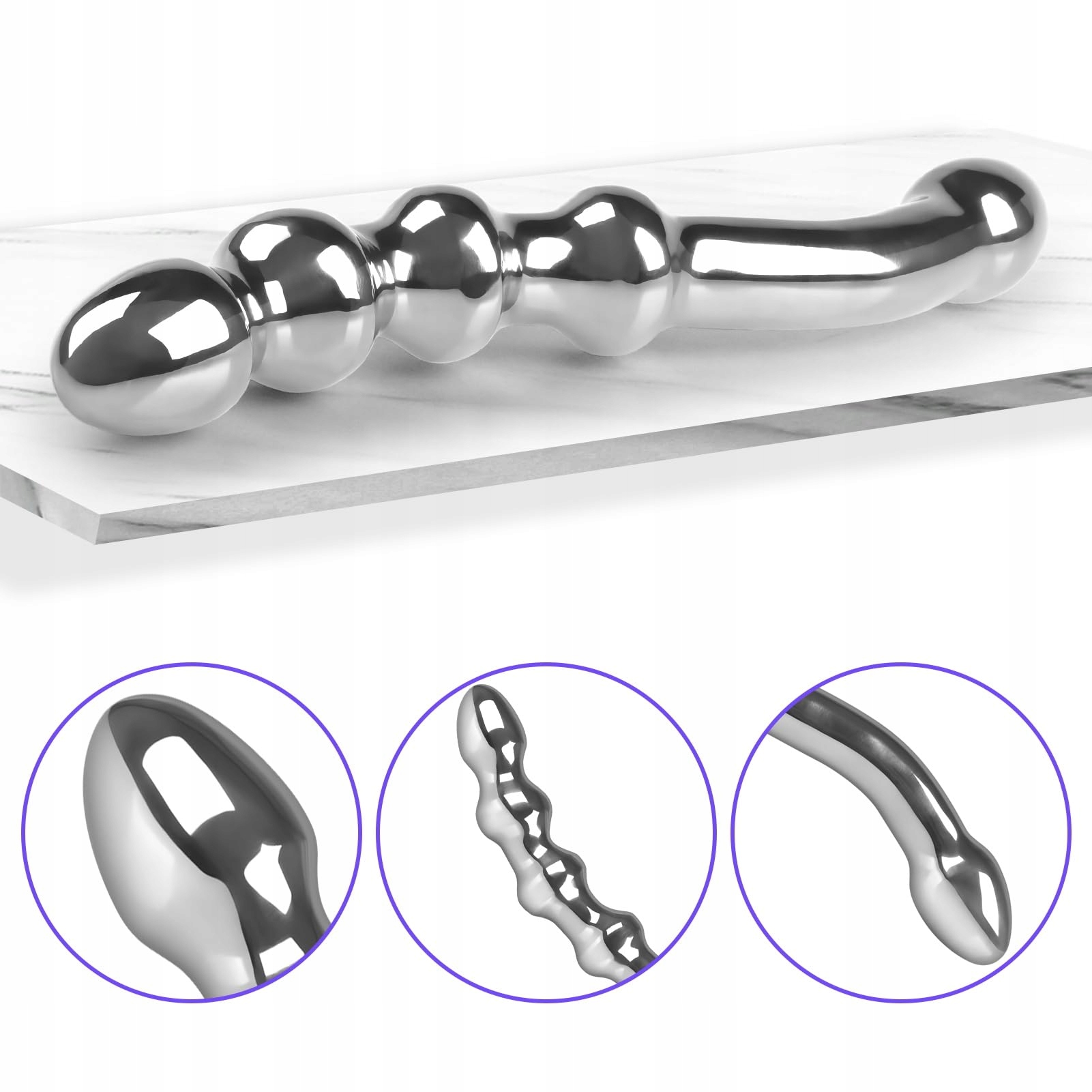 SXOVO Stalowy Korek Analny Dildo Metalowe Kule G Punkt Masażer Prostaty — miniatura 2