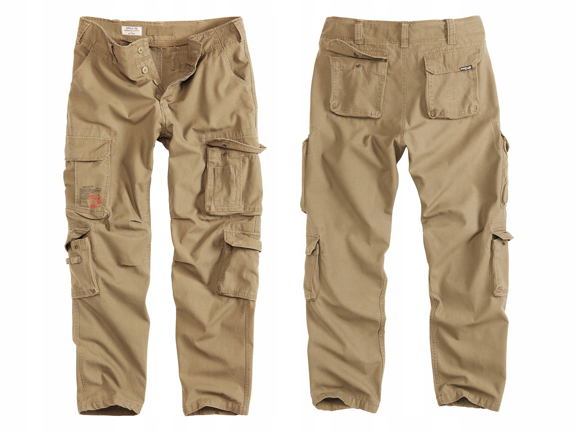 Spodnie Męskie Bojówki Taktyczne Surplus Airborne Slimmy Khaki XL