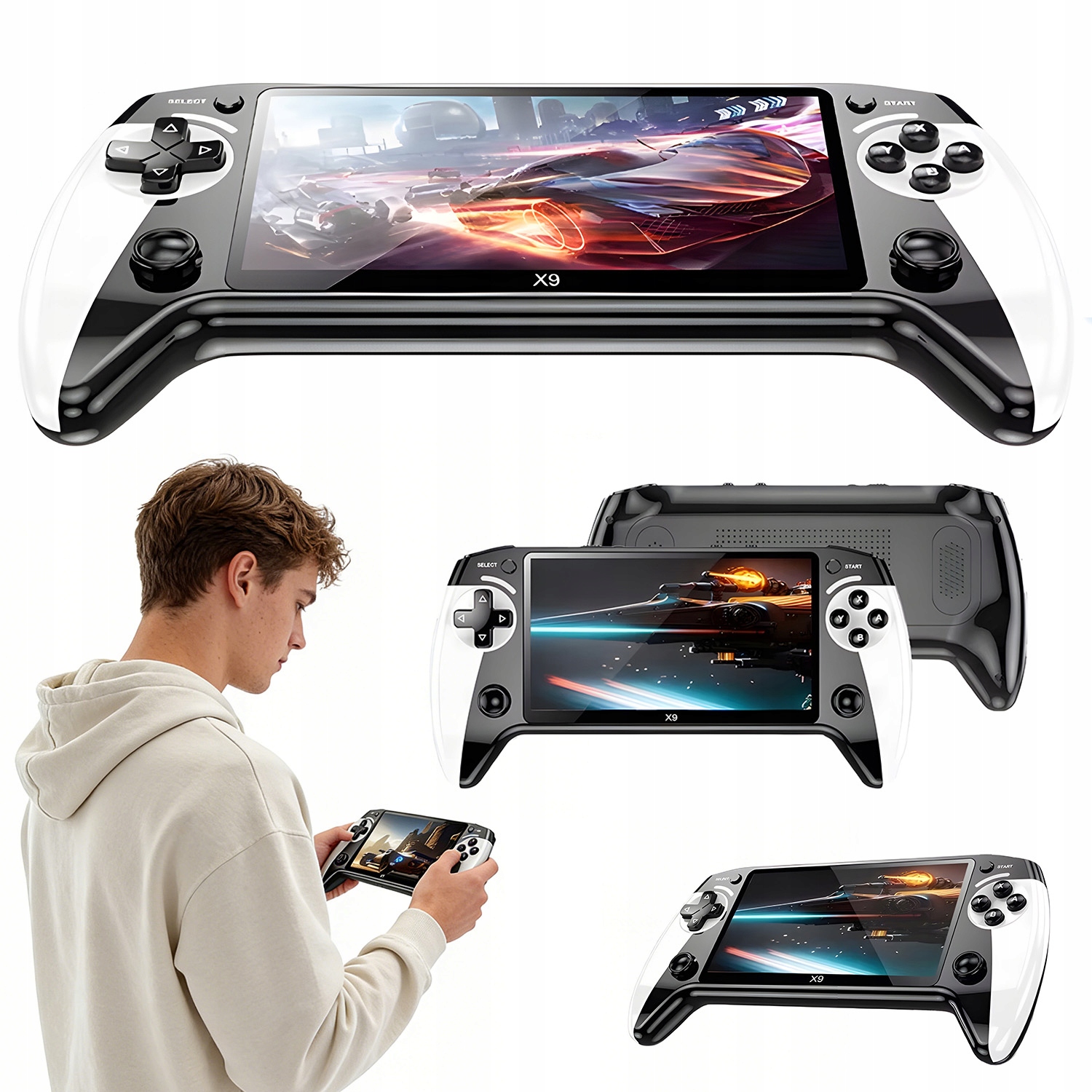 X9 Příruční Herní Konzole 5.5" Retro Herní Konzole Vestavěná 6000 Her