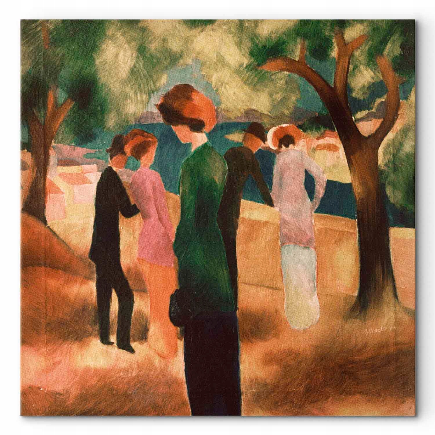 Obraz na plátně na plátně August Macke Žena v zeleném saku 40x40 cm