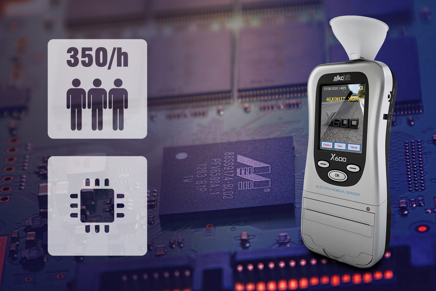 Alkomat Alkohit X600 z Drukarka Wbudowana Wydruk Measurement error 5