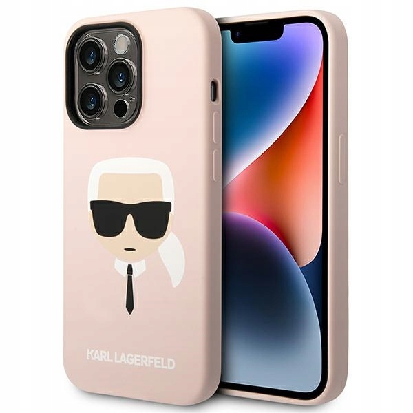 Pouzdro pro iPhone 14 Pro Max Karl Lagerfeld Silicone Růžové