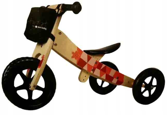 Sunbaby Twist 2W1 Drewniany Rowerek Biegowy Różowy