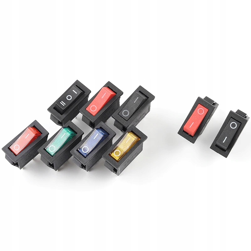 Włącznik podświetlany KCD3 250V on off zielony Typ przełącznika kołyskowy (Rocker)