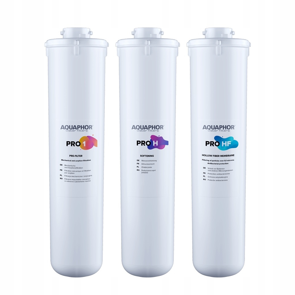 Zestaw wymiennych wkładów Aquaphor Eco H Pro (Pro 1, Pro H, Pro Hf) 3 szt