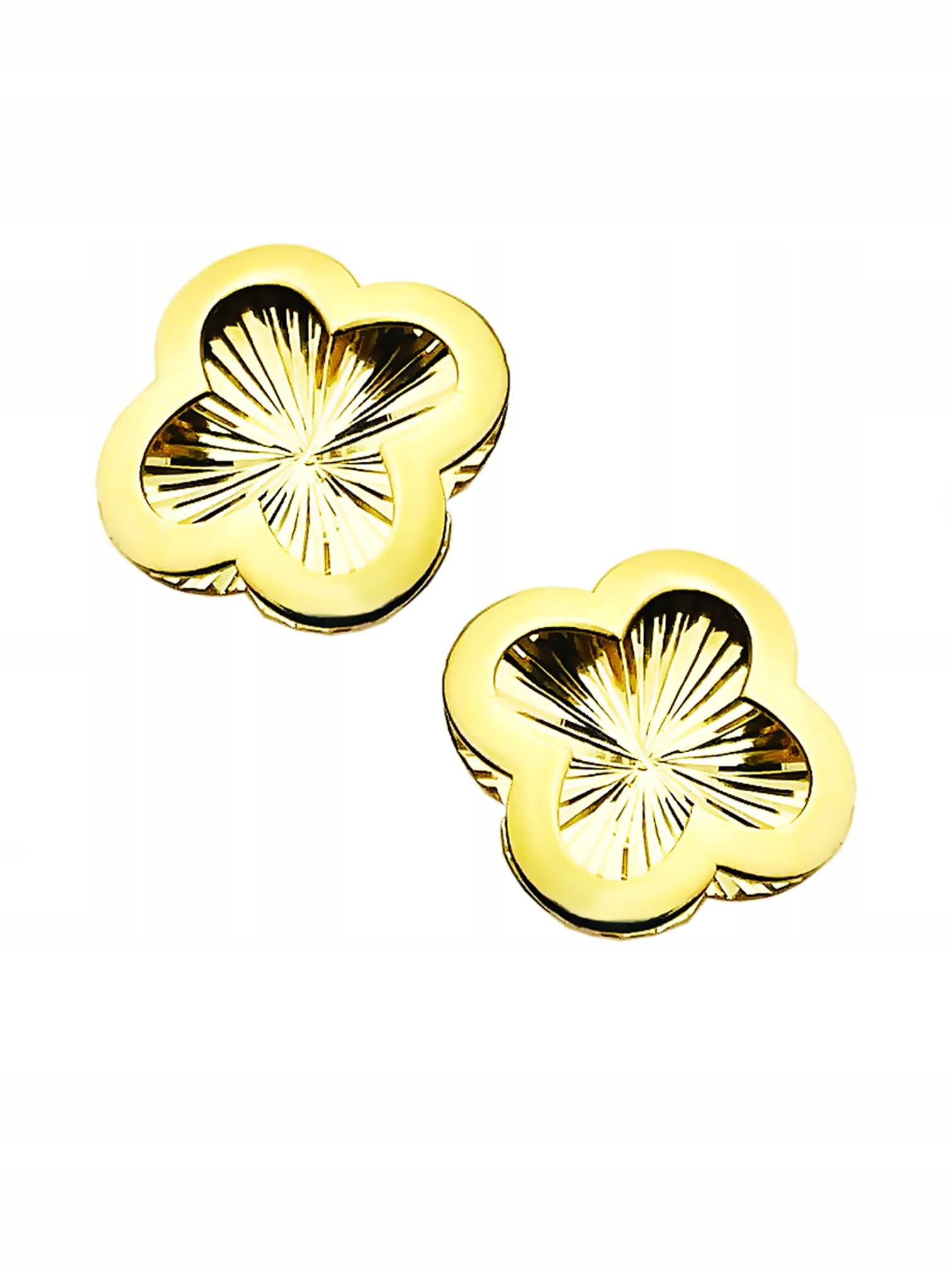 Puzetové náušnice Sluneční jetele frézované