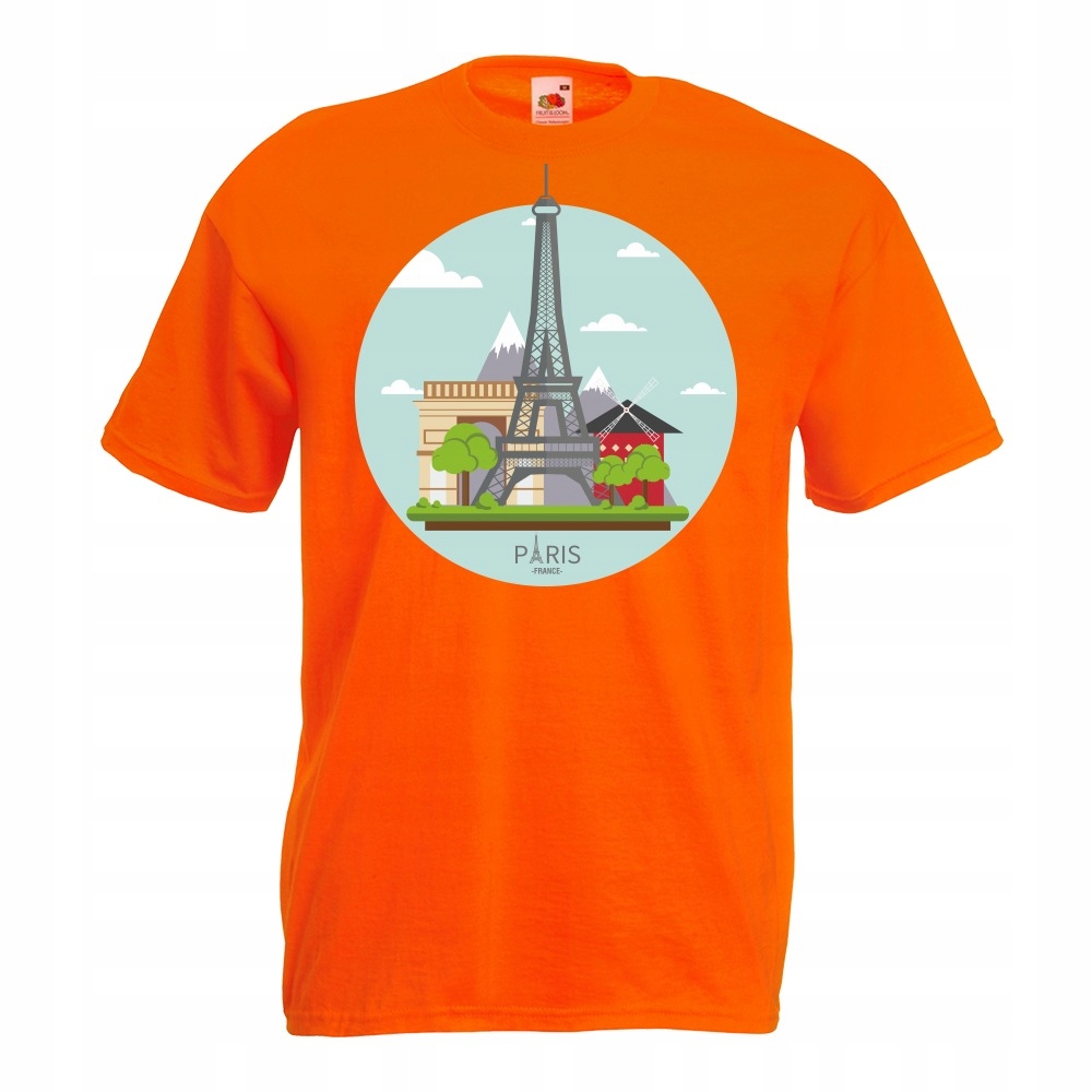 Koszulka Paris Paryż Francja L pomarańczowa