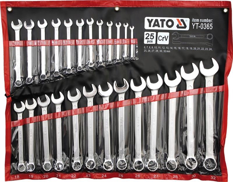 Sada očkoplochých kľúčov Yato YT-0365 632 mm CrV DIN3113 25 ks puzdro