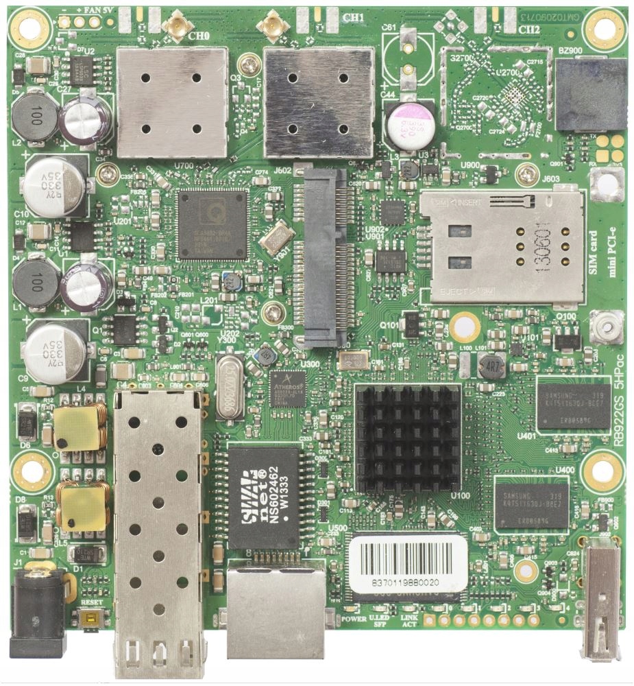 MikroTik RouterBOARD RB922UAGS-5HPacD 720 MHz, 128 Mb Ram, 1x Lan, 1x Sfp,