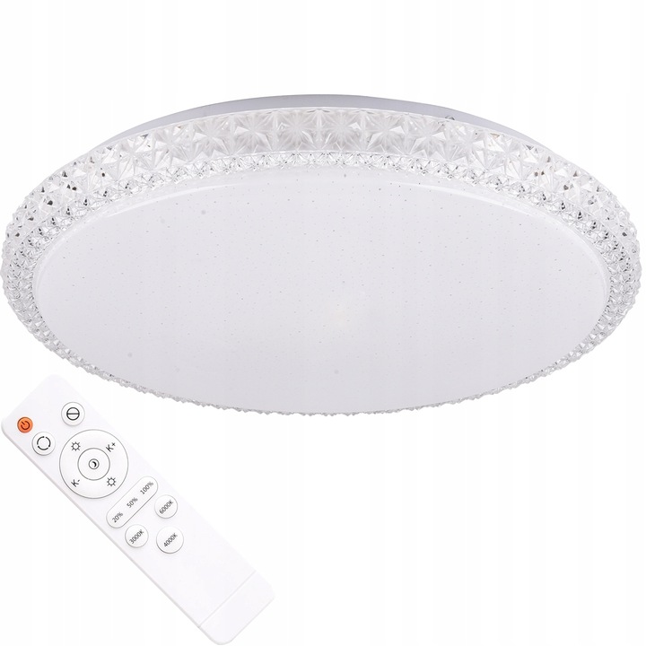 Lampa Plafon Led 48W Sufitowa Modern Loft 3 Barwy Do Pokoju Sypialni Łóżko