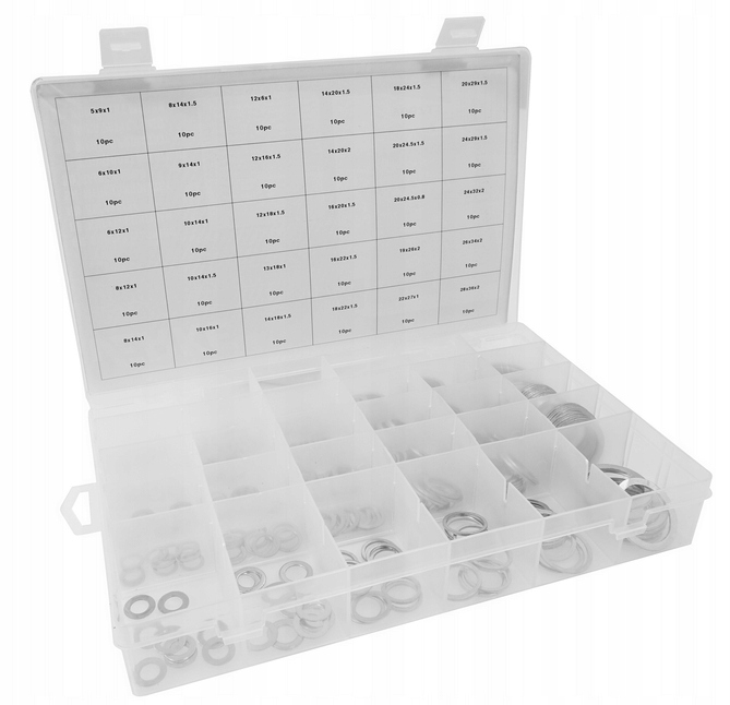 PODKŁADKI ALUMINIOWE METRYCZNE ZESTAW PODKŁADEK ALUMINIOWYCH METRYCZNYCH Kod producenta V06707