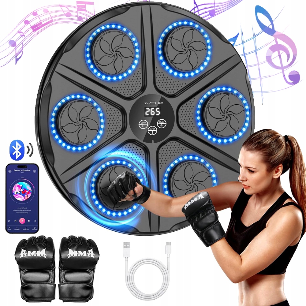 Boxovací Stroj Namontovaný Na Stěnu S Bluetooth Připojením Hudby, 12 Režimů