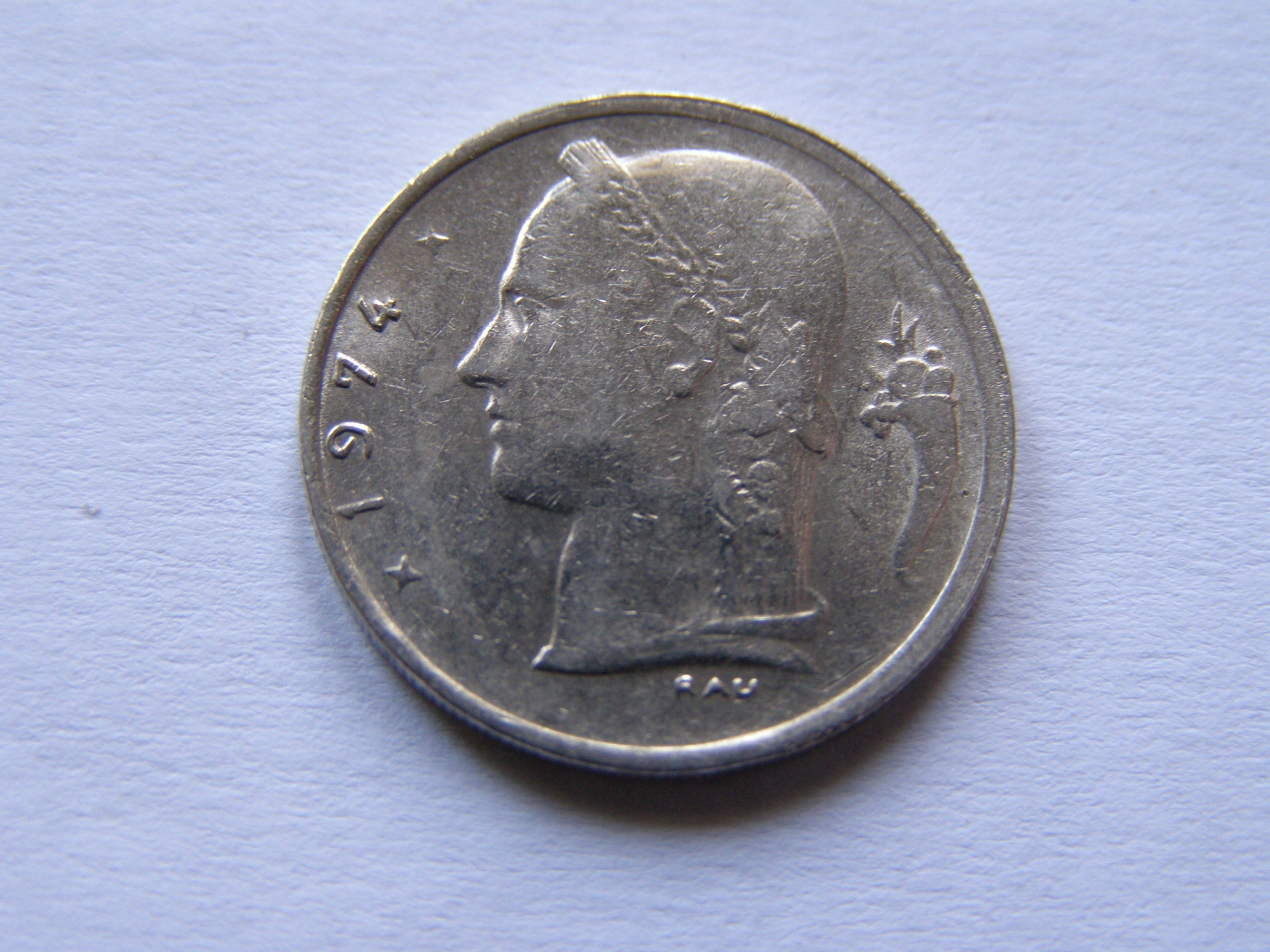 BELGIA 1 FRANC 1974 ROK BELGIQUE !!!!!!!!!!!! 0967