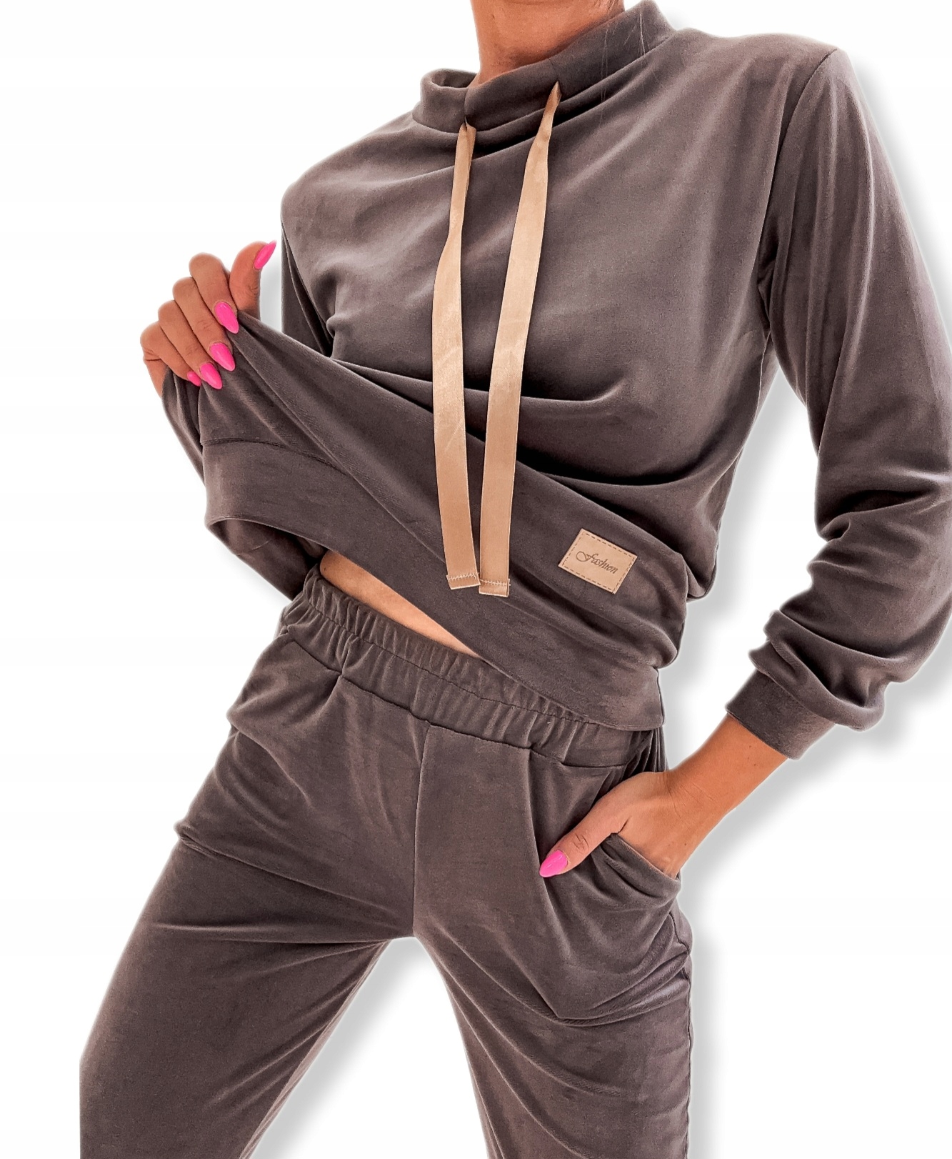 Teplákovka Velurový Premium Moon Grafitový Vel. XL