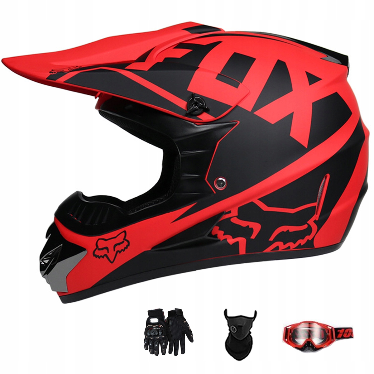Motocyklová Přilba Lehká Enduro Quada Brýle Rukavice Maska S