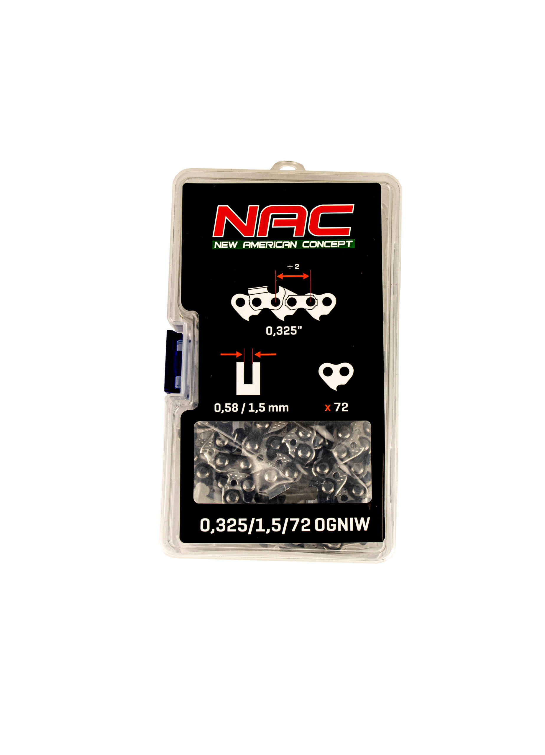 ŁAŃCUCH 18" NAC 72 OG 0,325 X 1,5 TT-CS5200 Typ łańcuch do piły