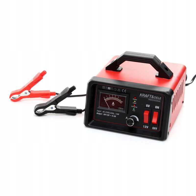 PROSTOWNIK SAMOCHODOWY ŁADOWARKA 6/12V 75Ah LED Natężenie maksymalne 5 A