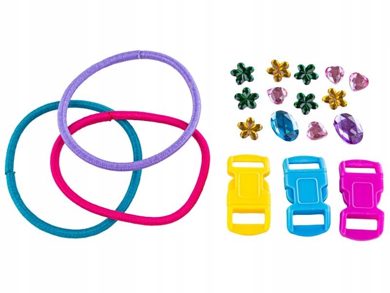 Zestaw Do Tworzenia Biżuterii, Bransoletek, Kolorowe Sznurki + Akcesoria Wiek dziecka 8 lat +