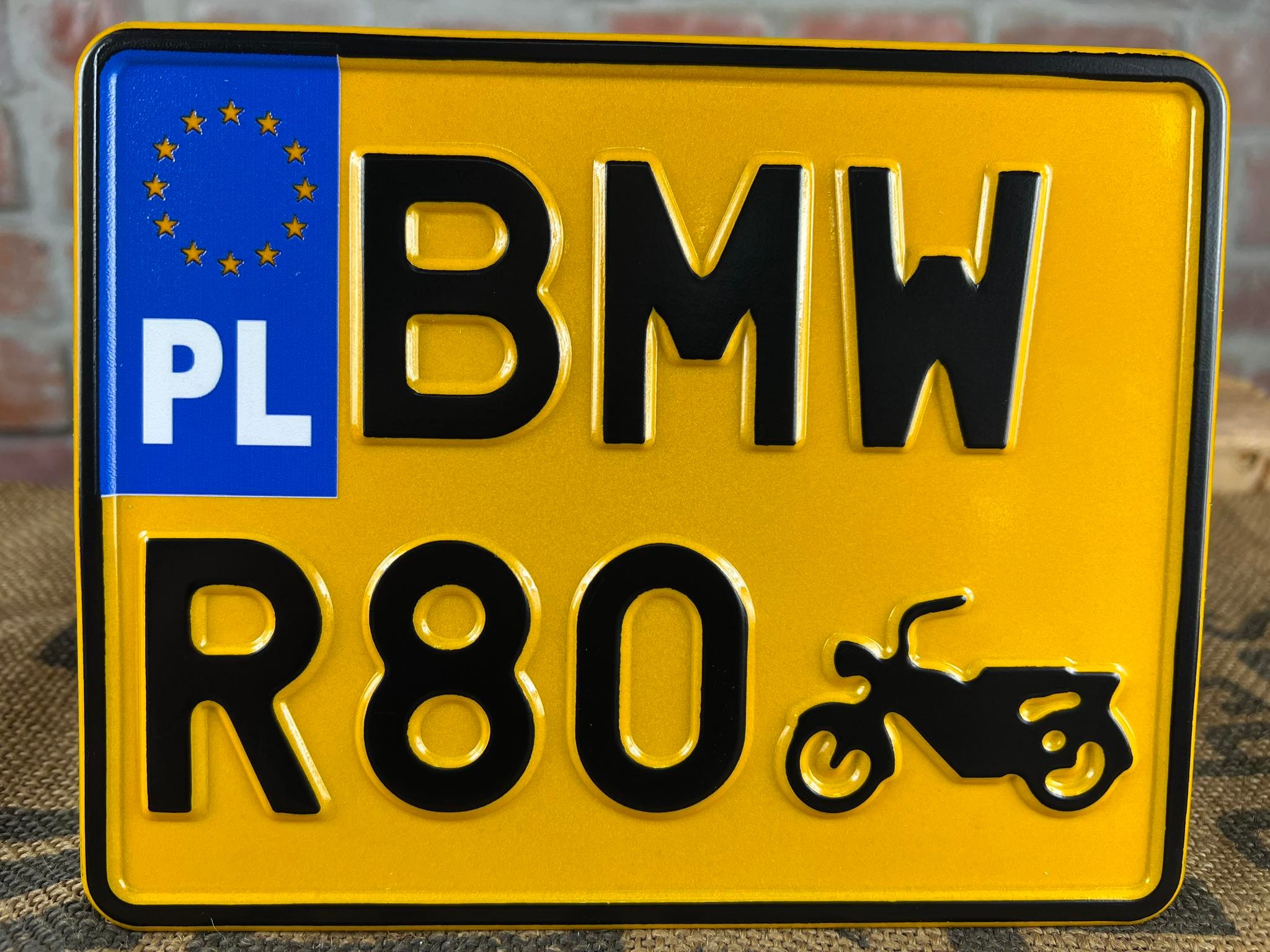 BMW R80 Tablica Rejestracyjna Żółta Zabytek Motocyklowa