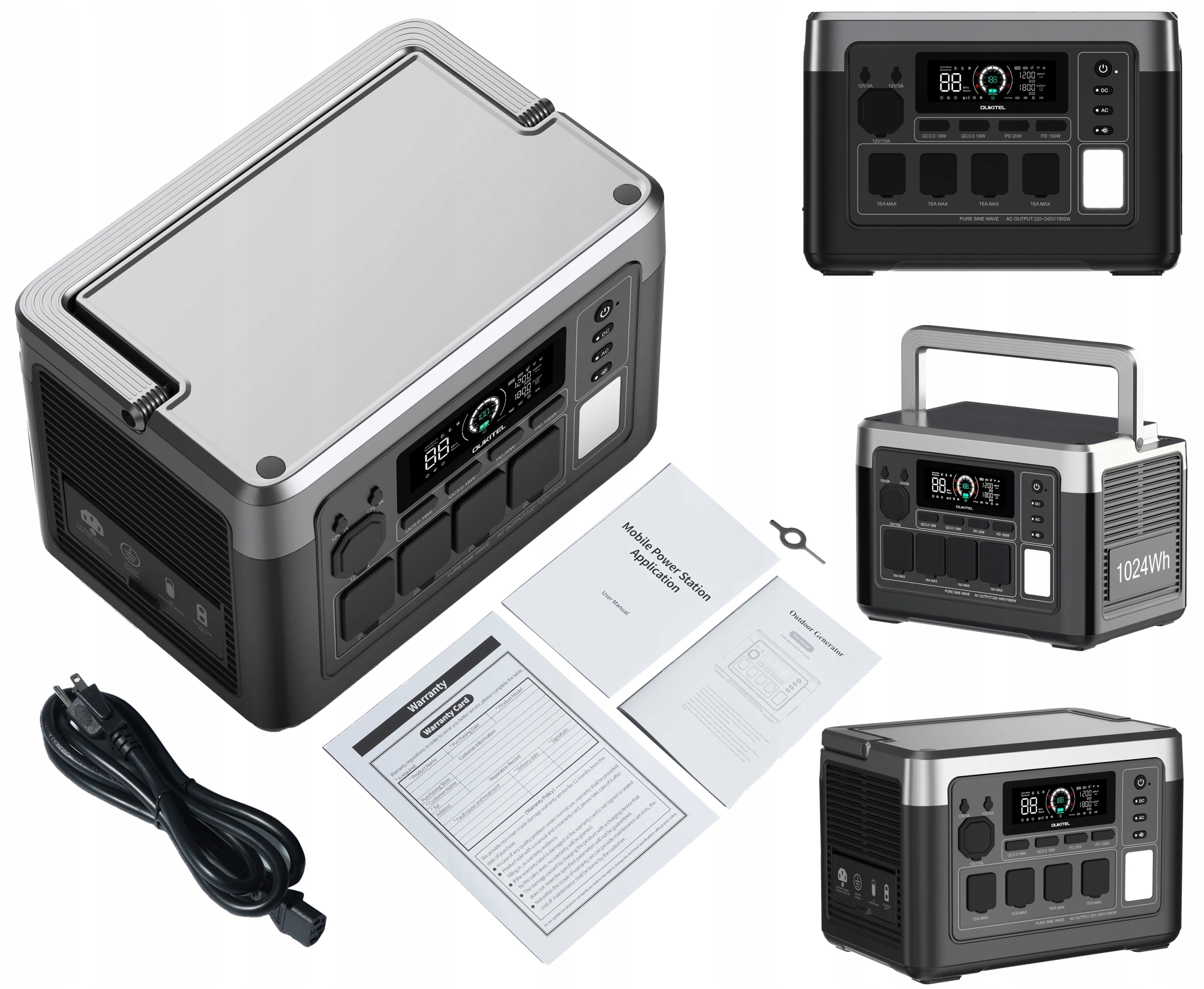 akumulátor LiFePO4 Oukitel P1000E Plus 1800W 1024Wh 320000mAh Powerbanka s aplikací