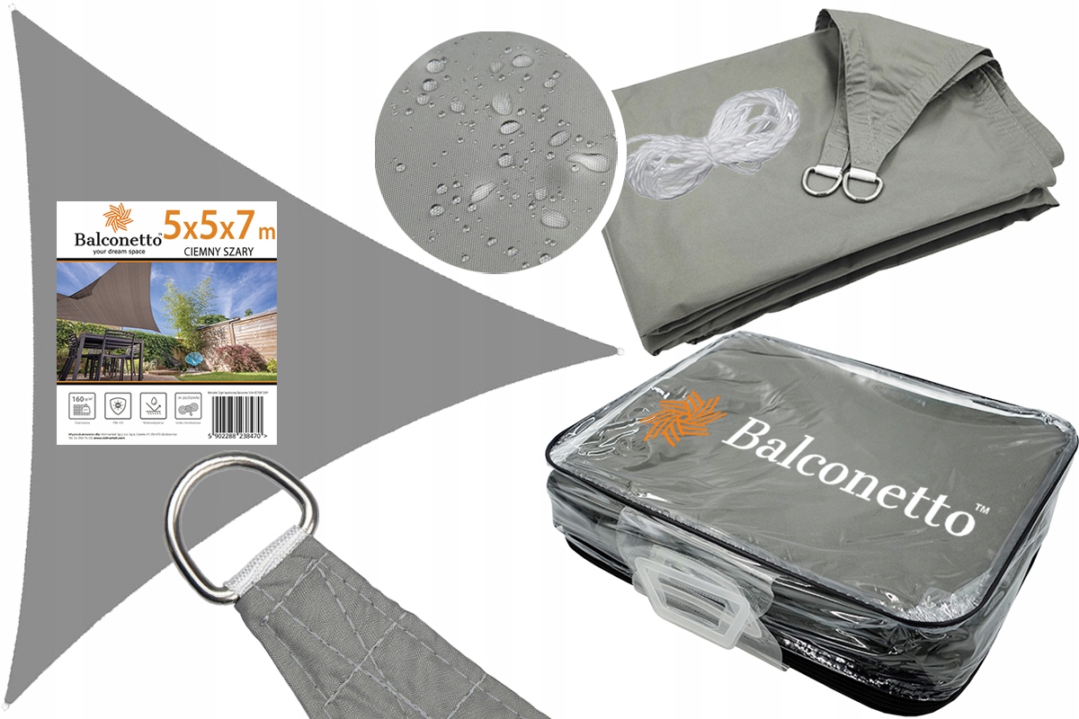 

Żagiel Przeciwsłoneczny Zacieniacz Markiza 5x5x7m