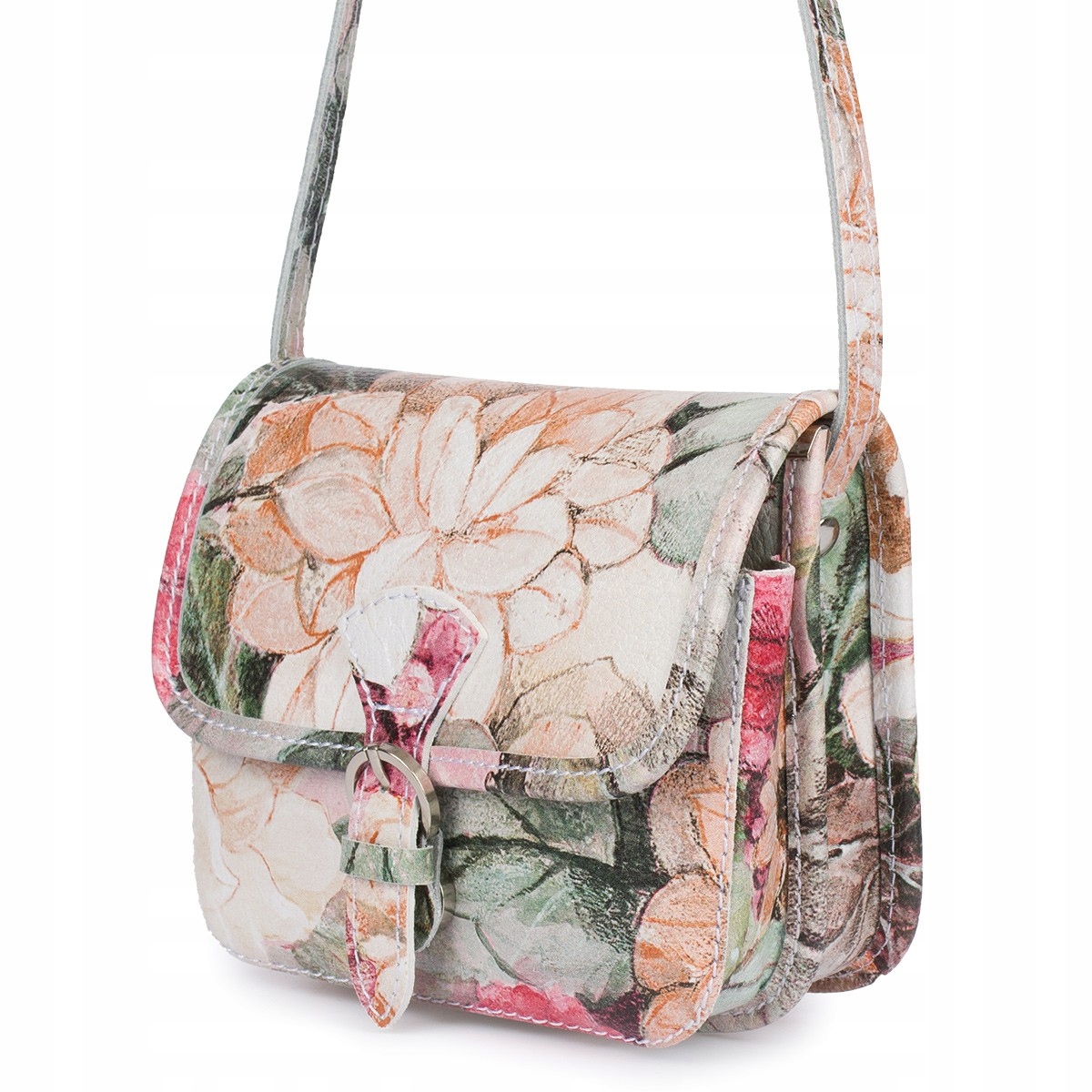 Dámská kožená malá kabelka Přes Rameno Beltimore květy K66