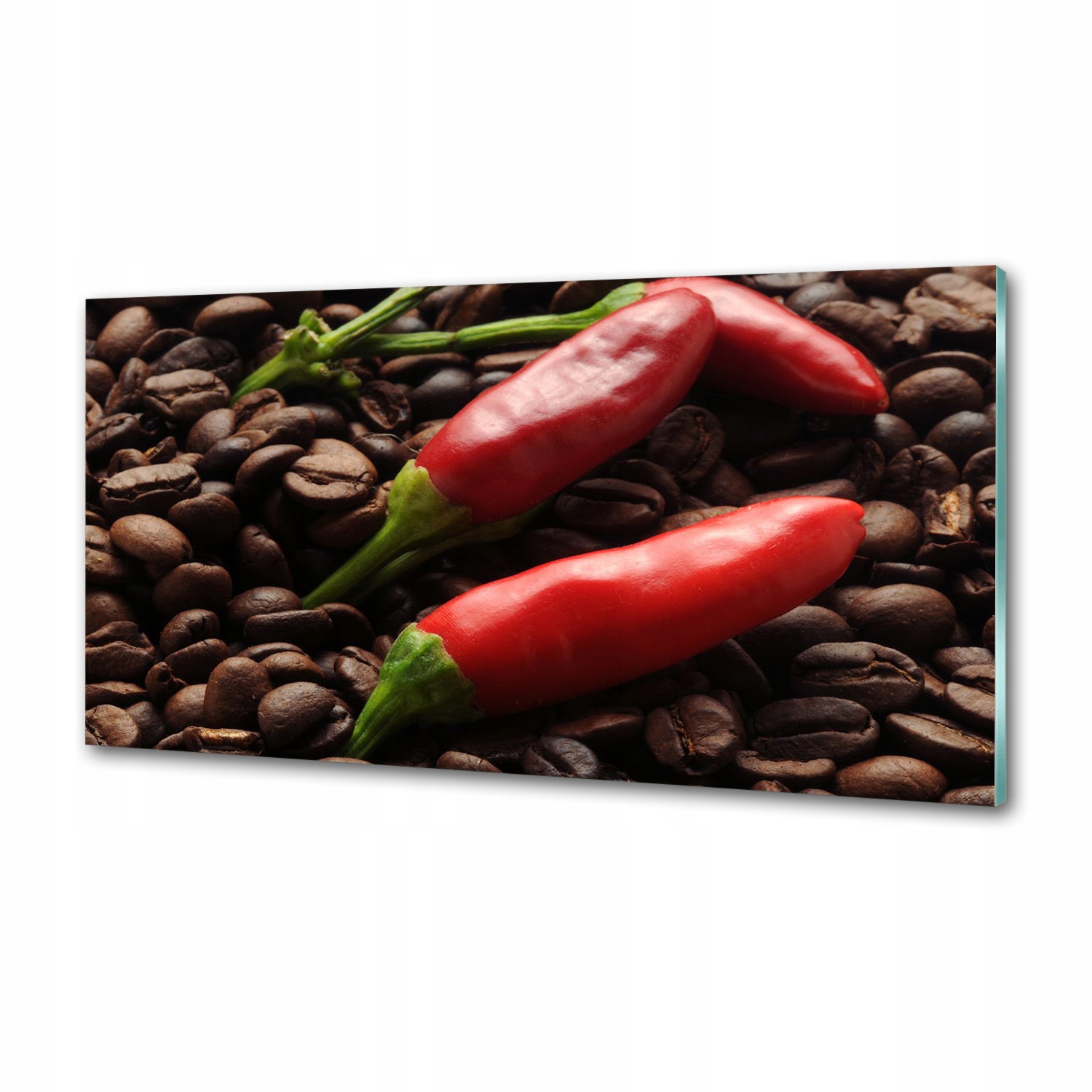 Panel do kuchyne Chilli a káva 120 x 60 cm Lepidlo