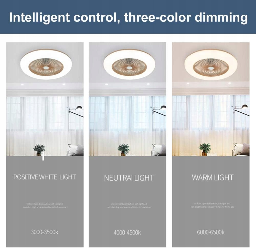 LAMPA SUFITOWA Z WENTYLATOREM PLAFON LED 3 PRĘDKOŚCI NIEBIESKA Kod producenta DZ0347BL