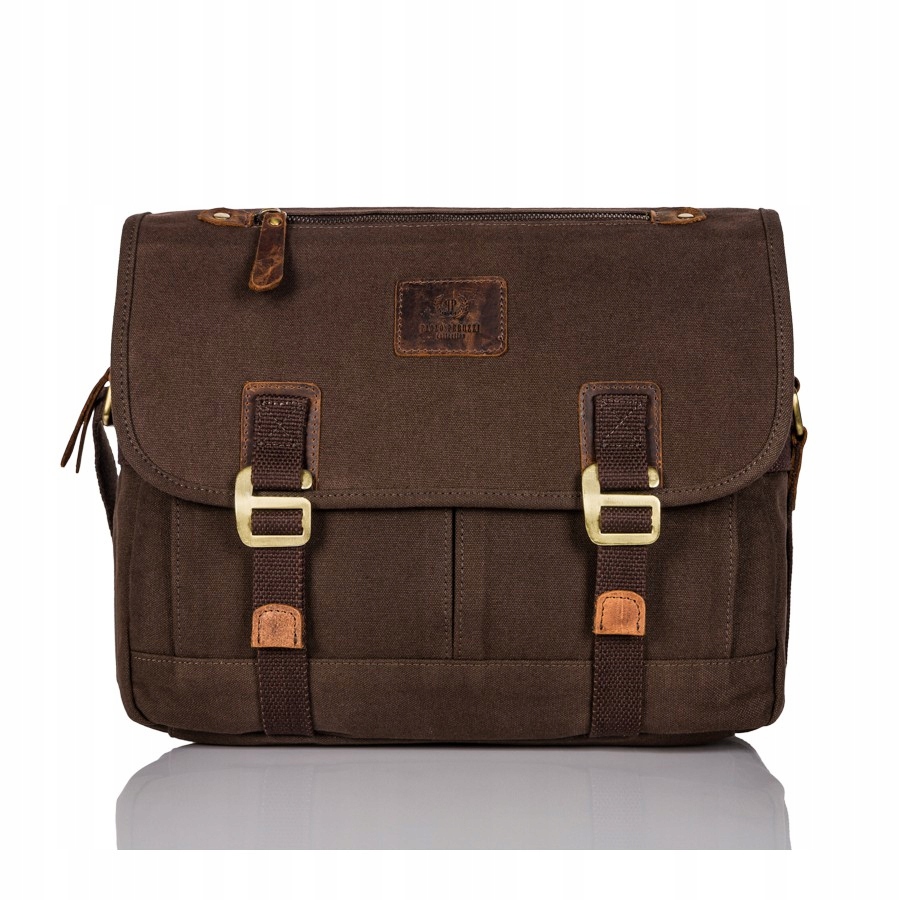 Pánská taška přes rameno Paolo Peruzzi Hnědá A4 na rameno s klopou na notebook