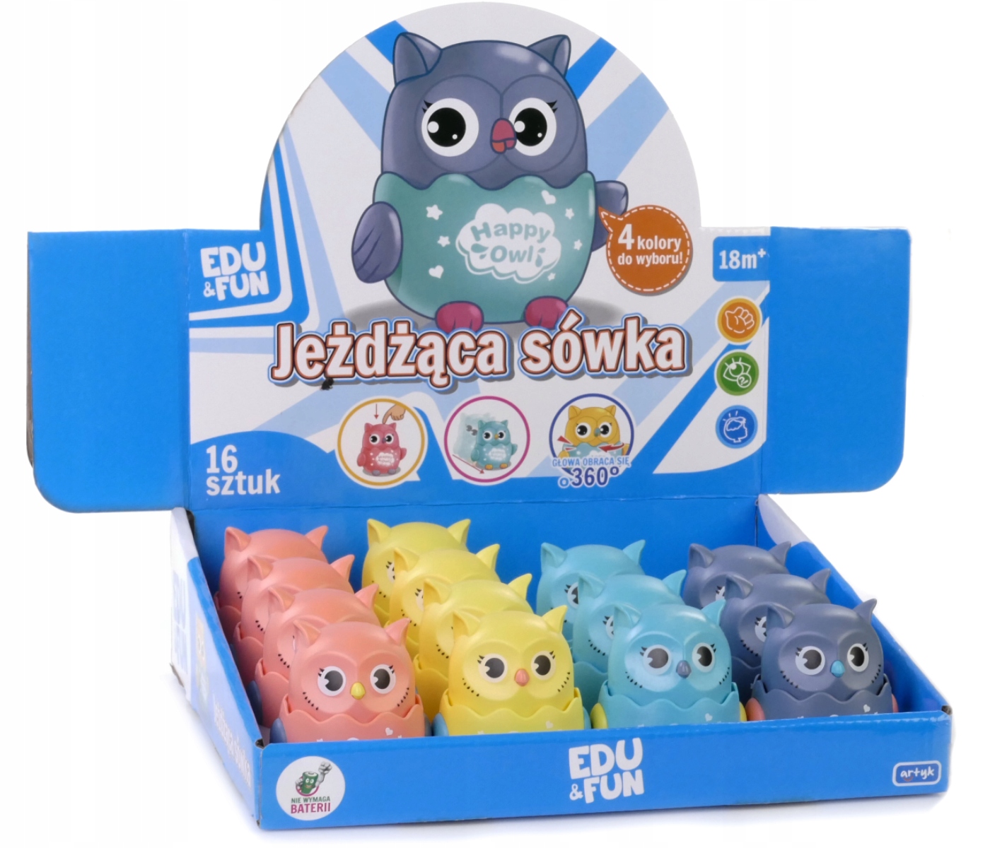 JEŻDŻĄCA SÓWKA UCIEKAJĄCA SOWA NA KÓŁKACH RÓŻNE KOLORY EAN (GTIN) 5902719773747