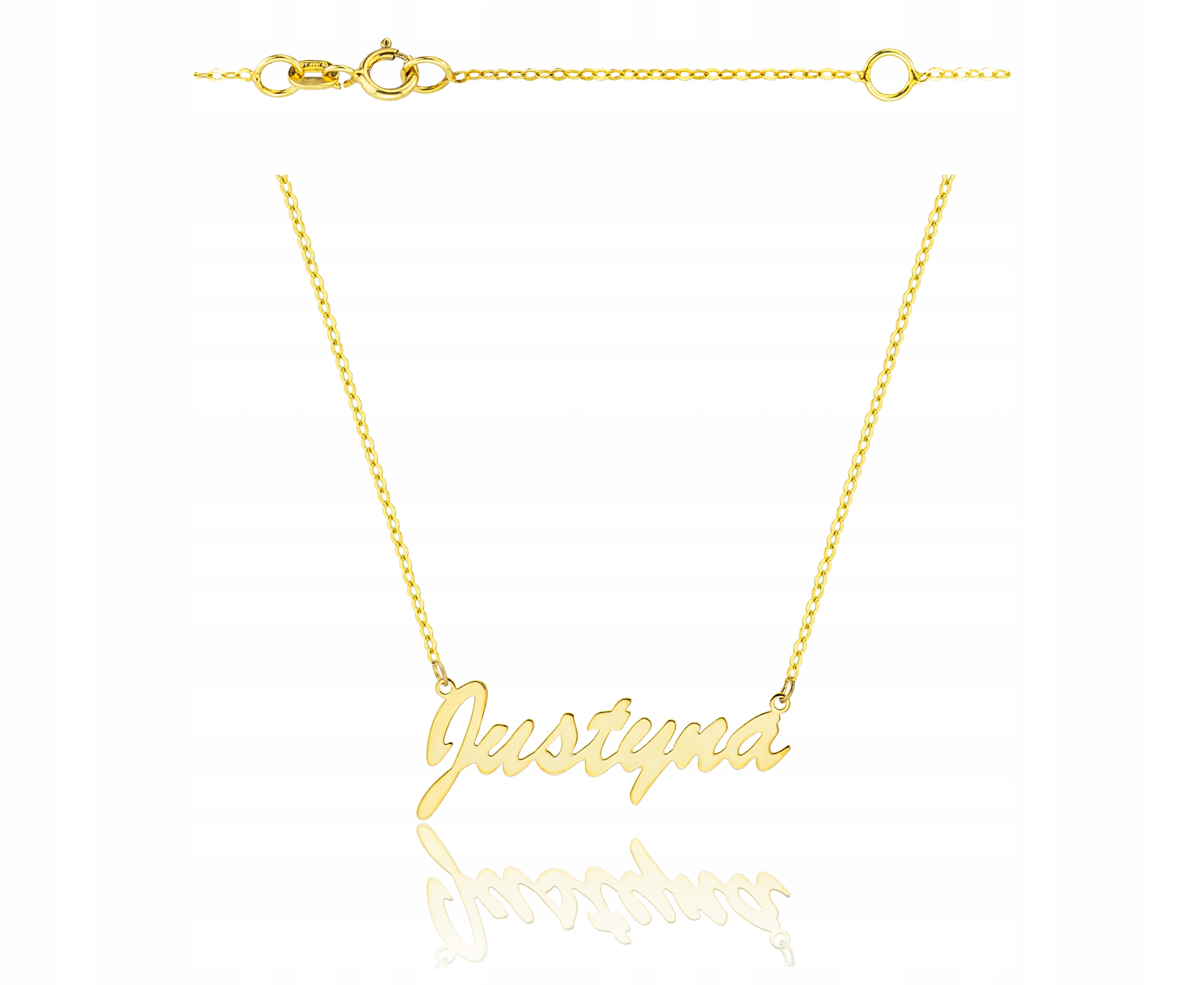 Zlatý náhrdelník 585 s jménem Justyna +Váš gravír