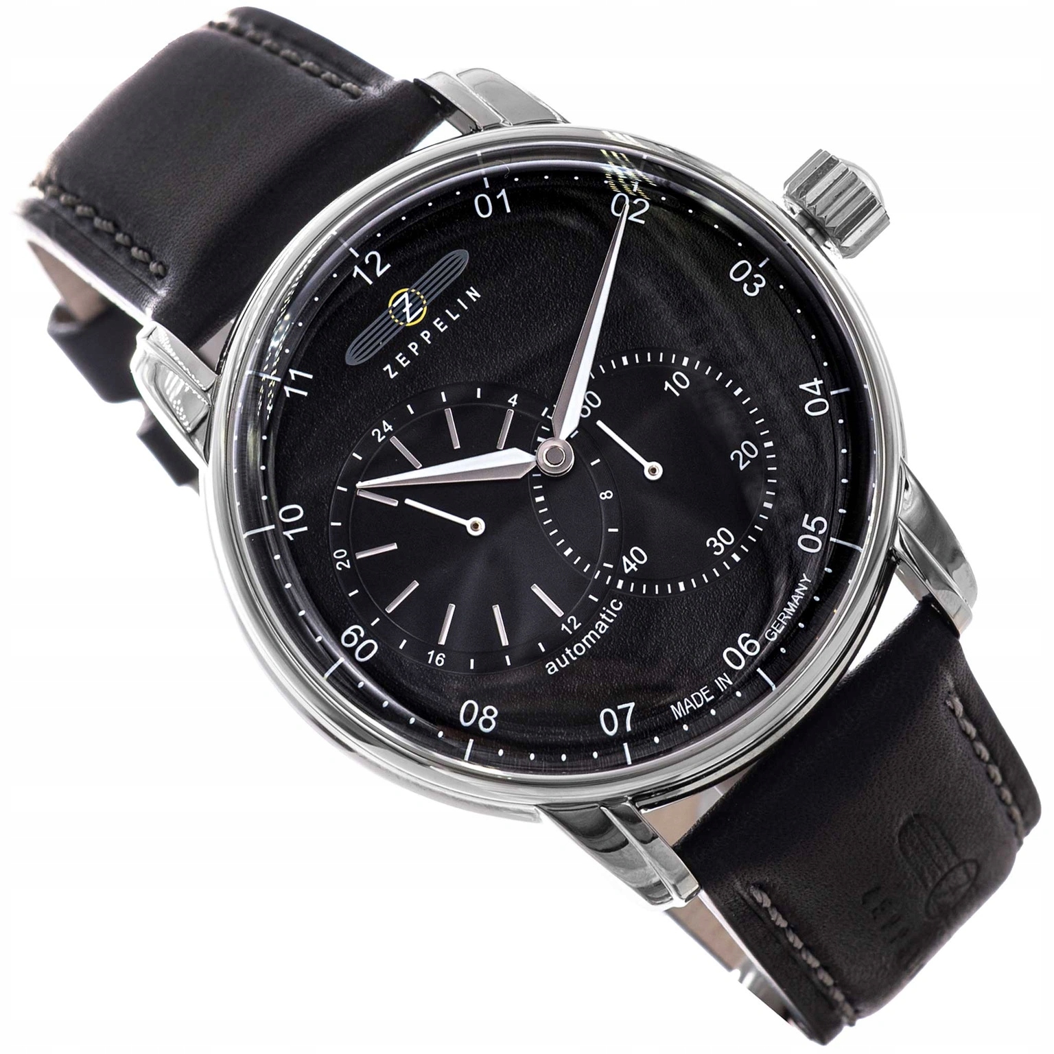 Pánské Hodinky Zeppelin 8662-2 New Capitain's Line Na Řemínku, Černá, Automatické