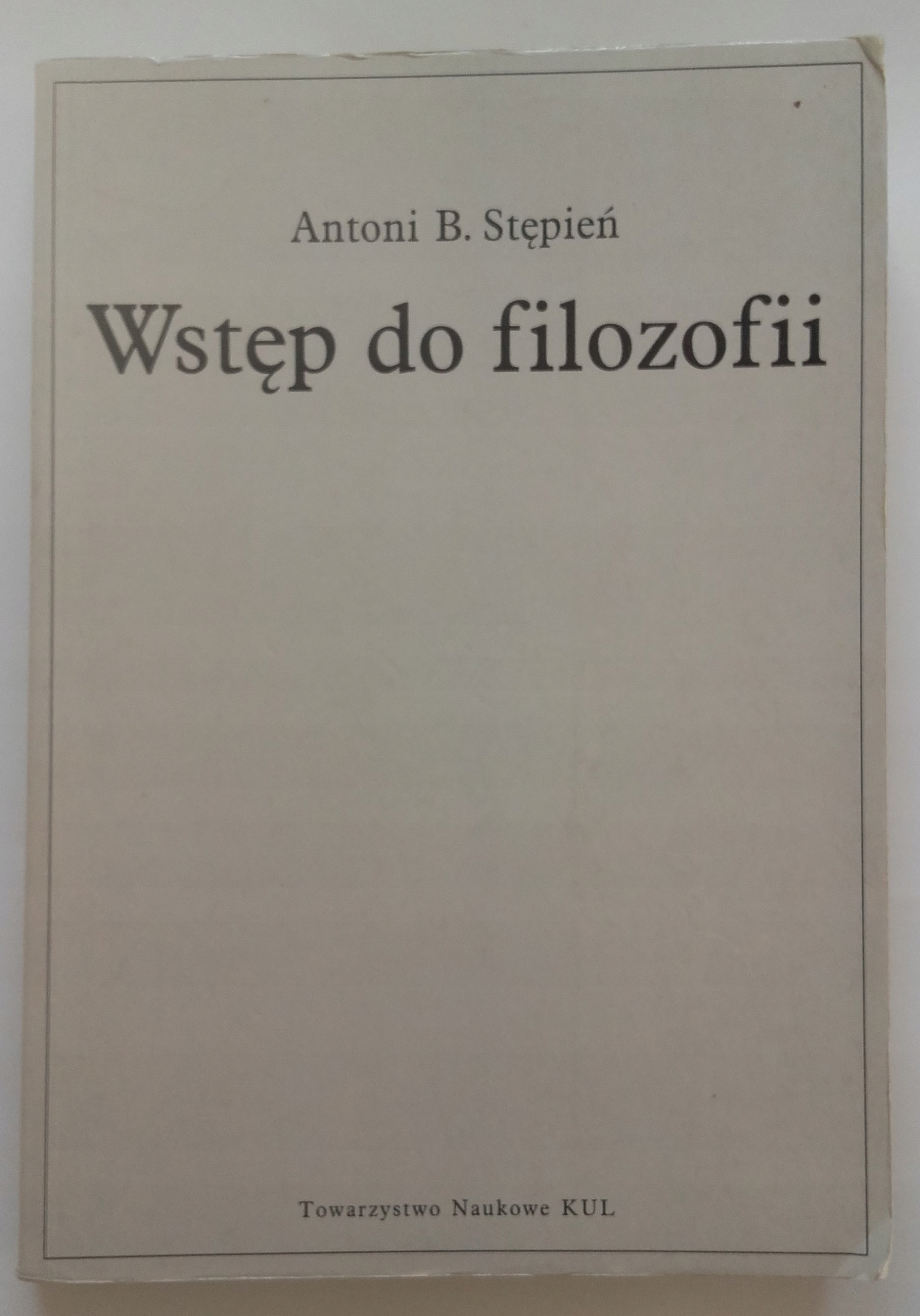 WSTĘP DO FILOZOFII - STĘPIEŃ