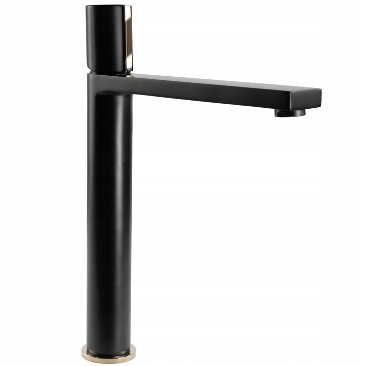 Umývadlová batéria Icon čierna matná vysoká zlatá
