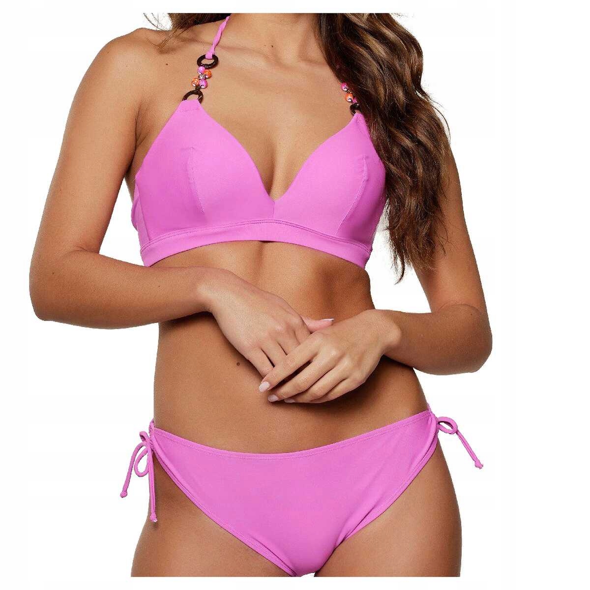LingaDore Dvoudílné plavky bikiny se zavazováním 7716 růžové 80E