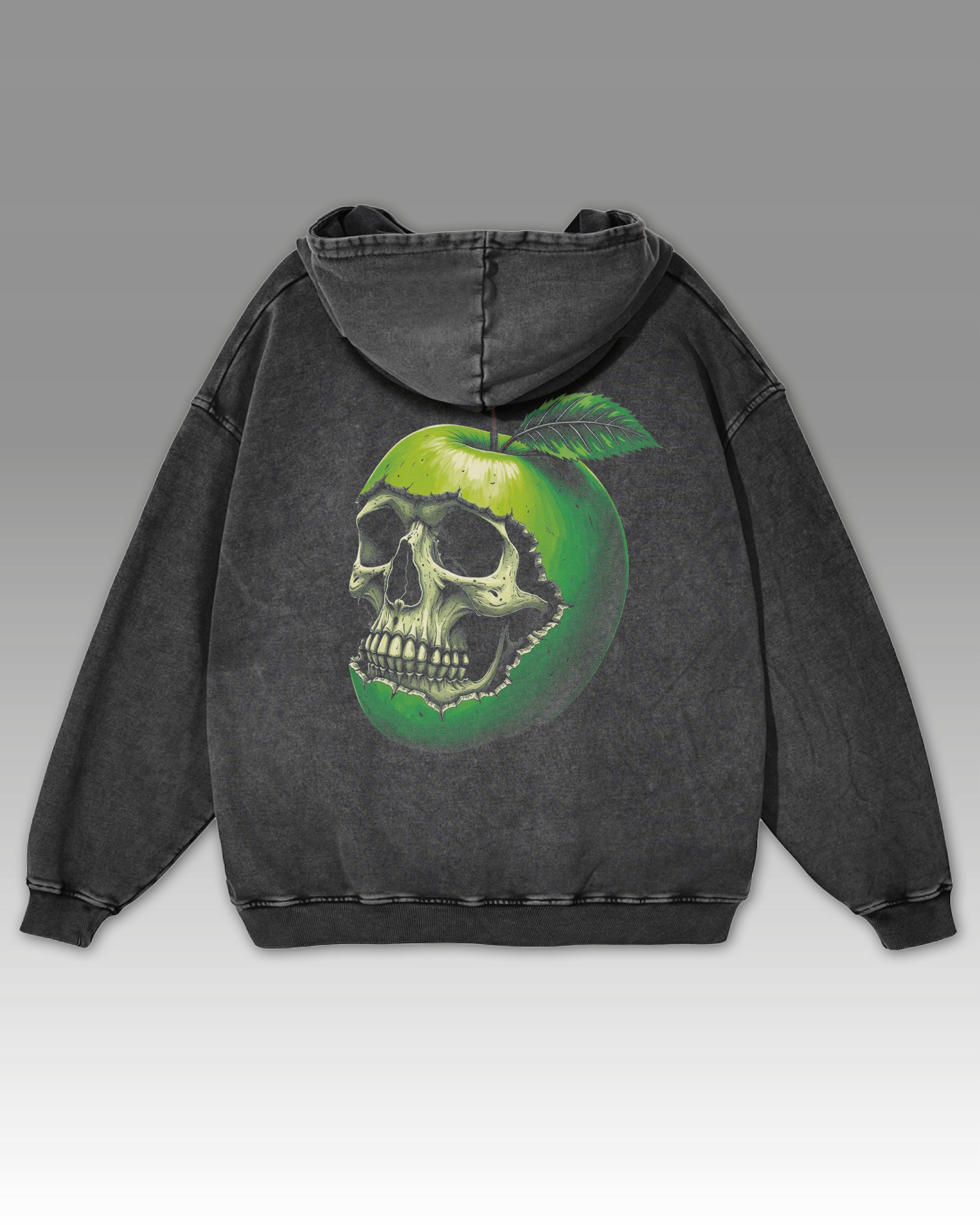 Mikina s kapucí s kapucí Apple Skull Oversize mikina Lebka Graphite L
