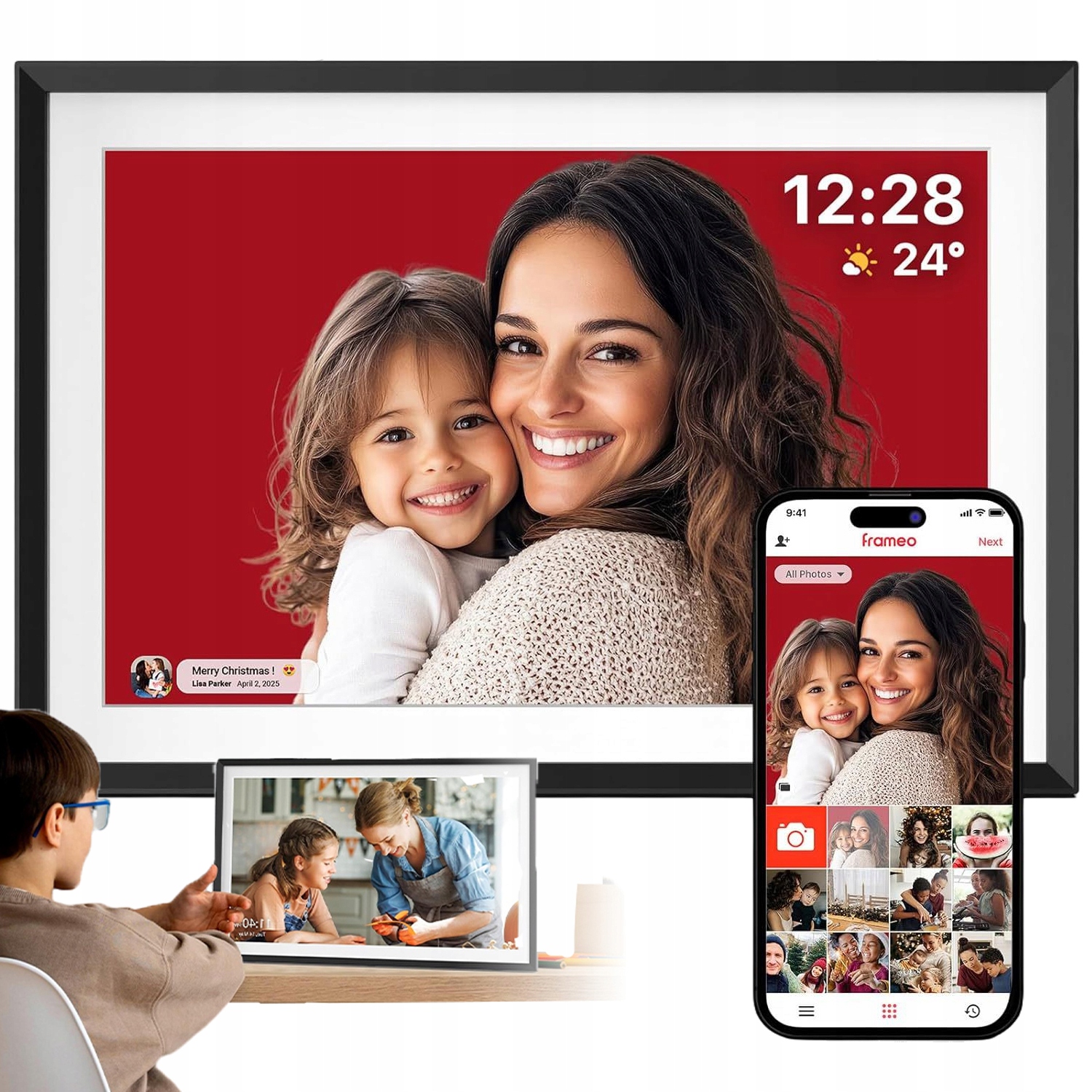 Frameo Wi-fi 15.6" 32GB Digitální Rámeček Na Fotografie, Vysoce Kvalitní Panel