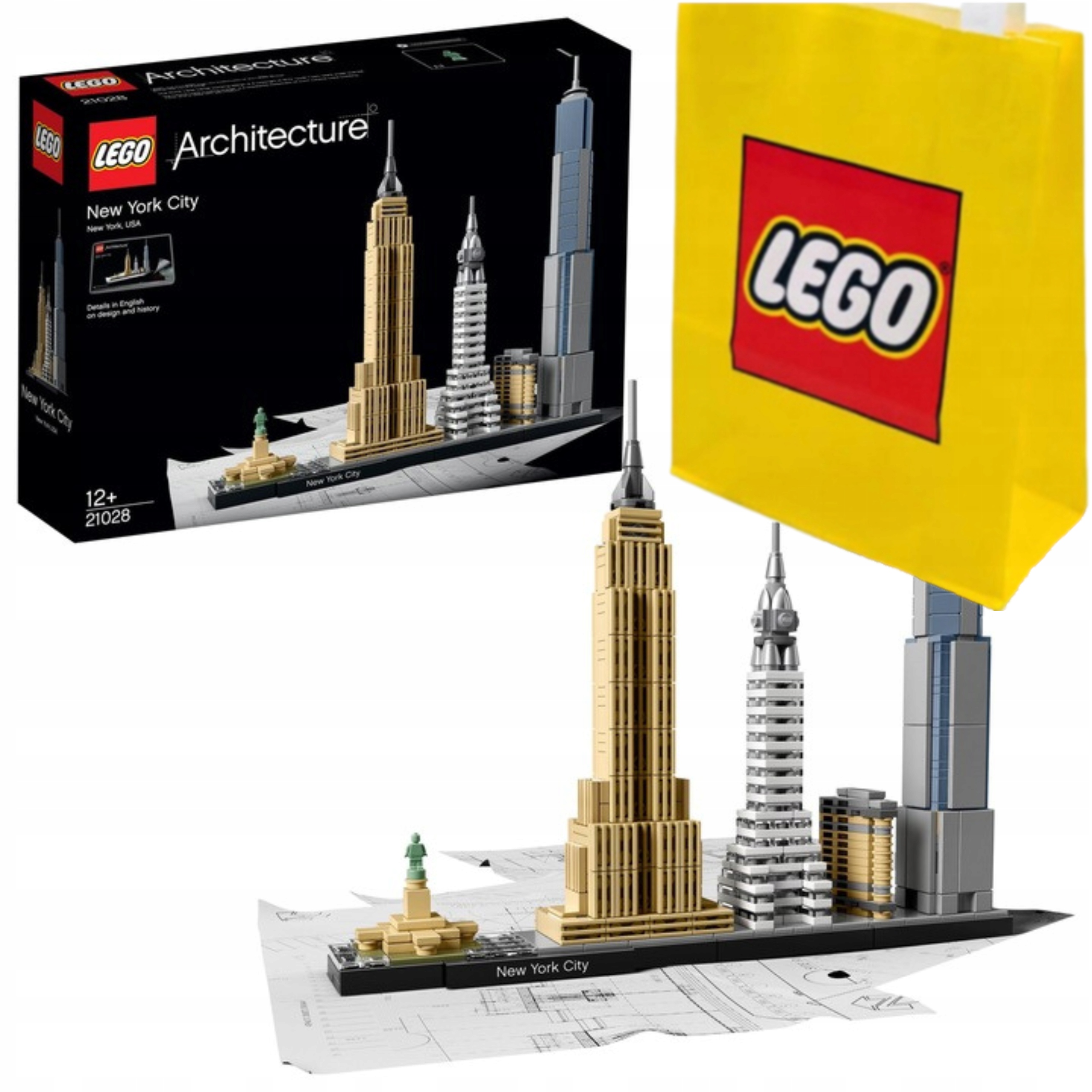 Lego Architecture New York Set 21028 Nový 12+ Icon New York City Taška