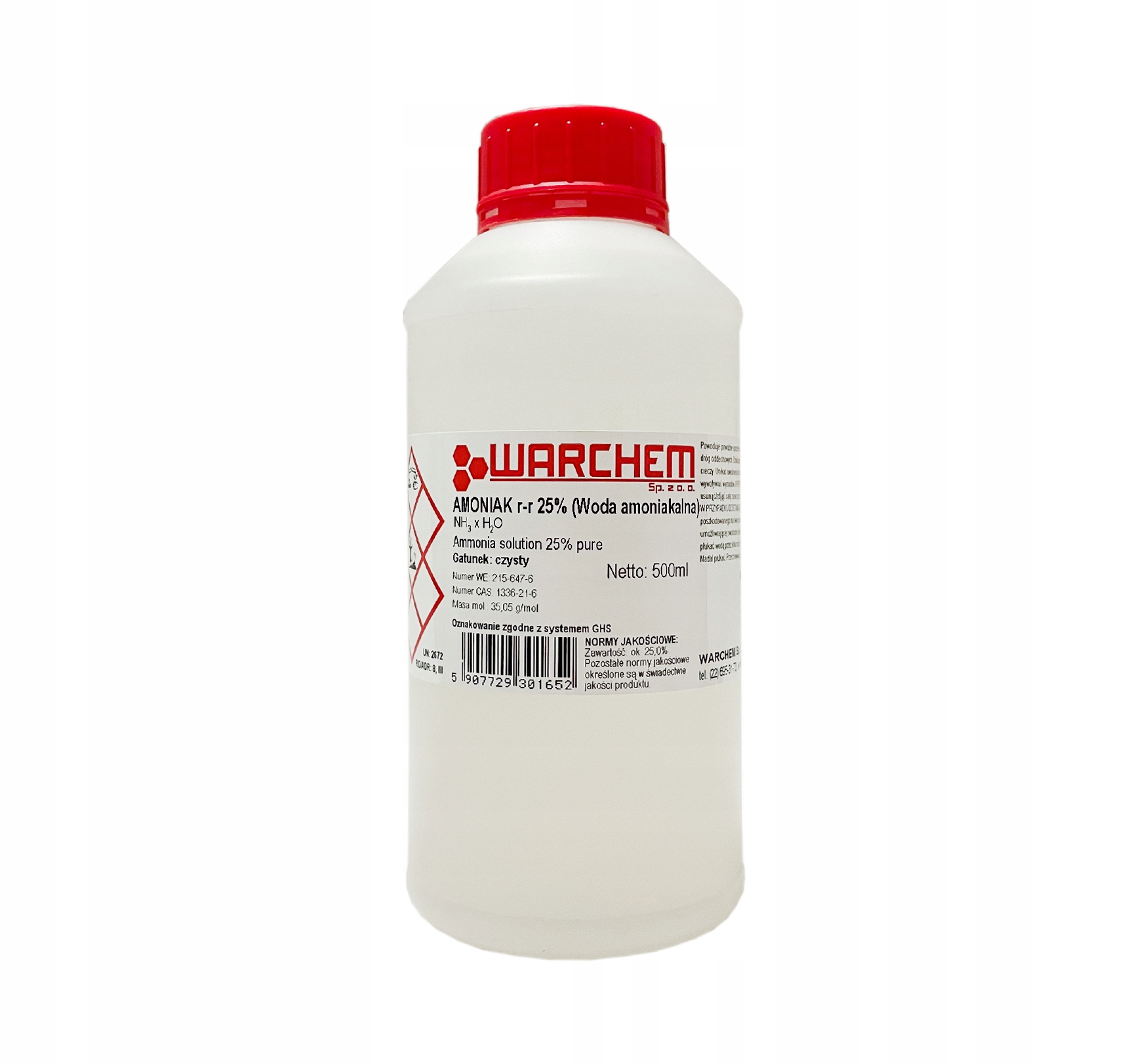

Woda Amoniakalna 25% (amoniak r-r 25%) 500ml