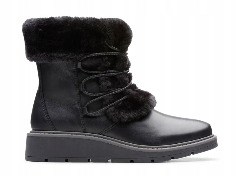 Clarks Dámské kotníkové boty Ivery Jump zateplené velikost 37 černé kožené