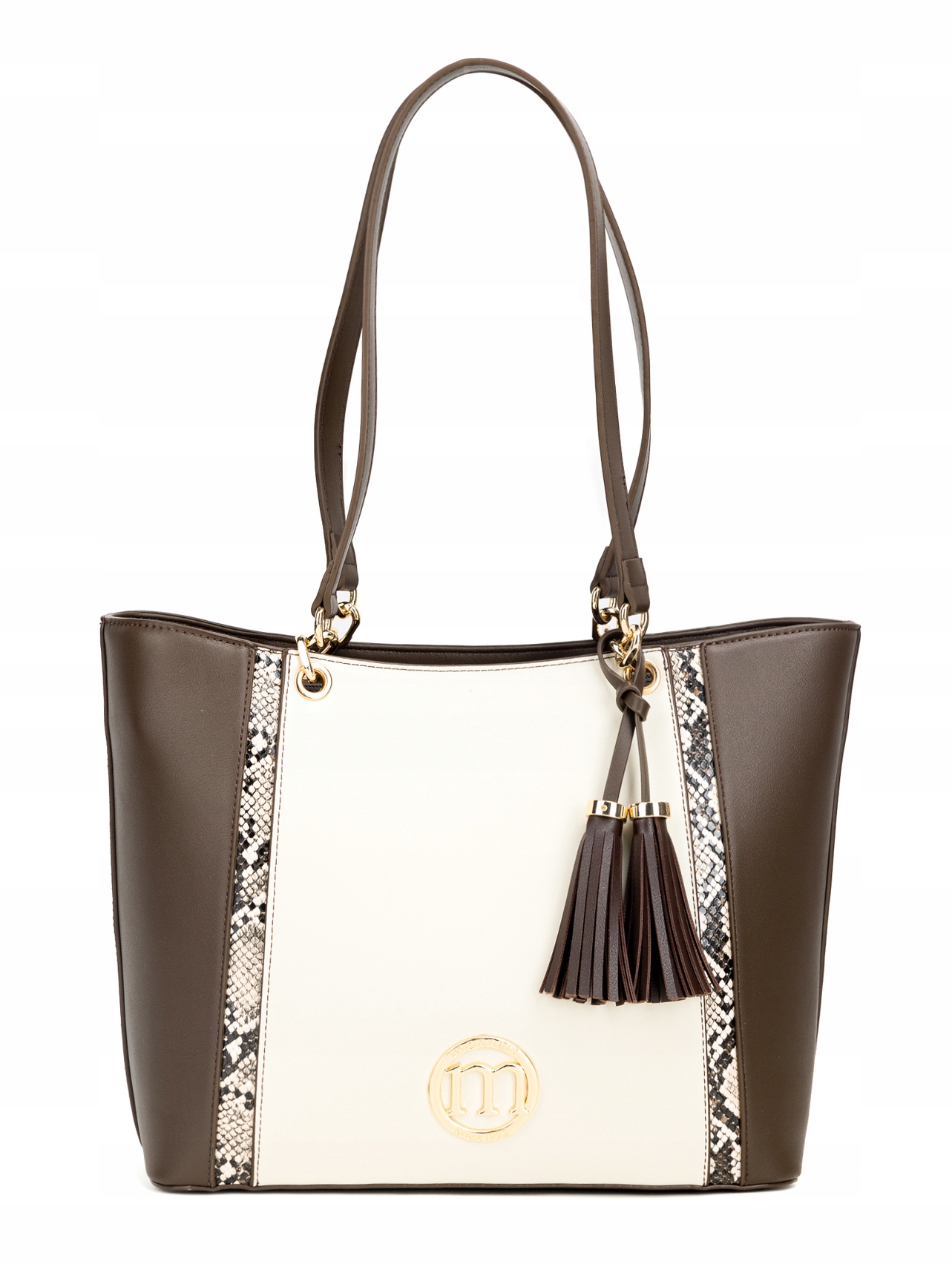 Monnari Piękna wiosenna torebka damska |Shopper Frędzle Czekolada