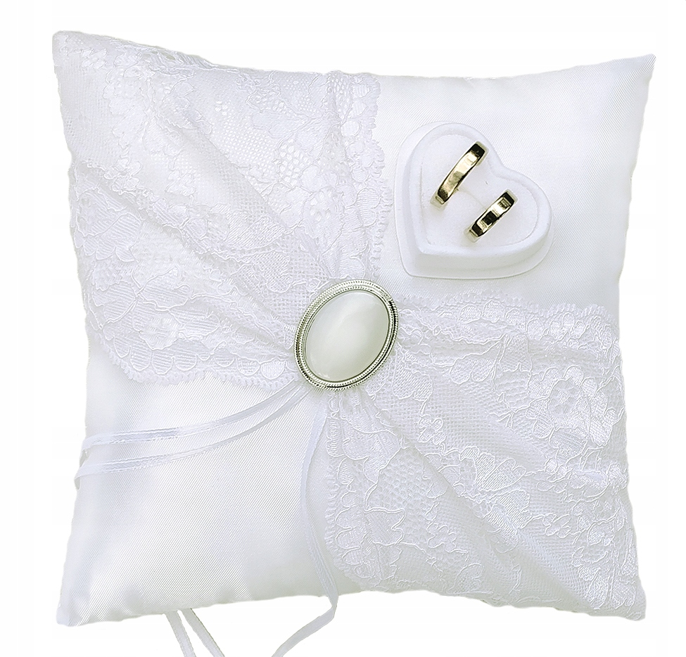 PODUSZKA Z KORONKĄ DO PODAWANIA OBRĄCZEK - PODUSZKA NA OBRĄCZKI ŚLUB