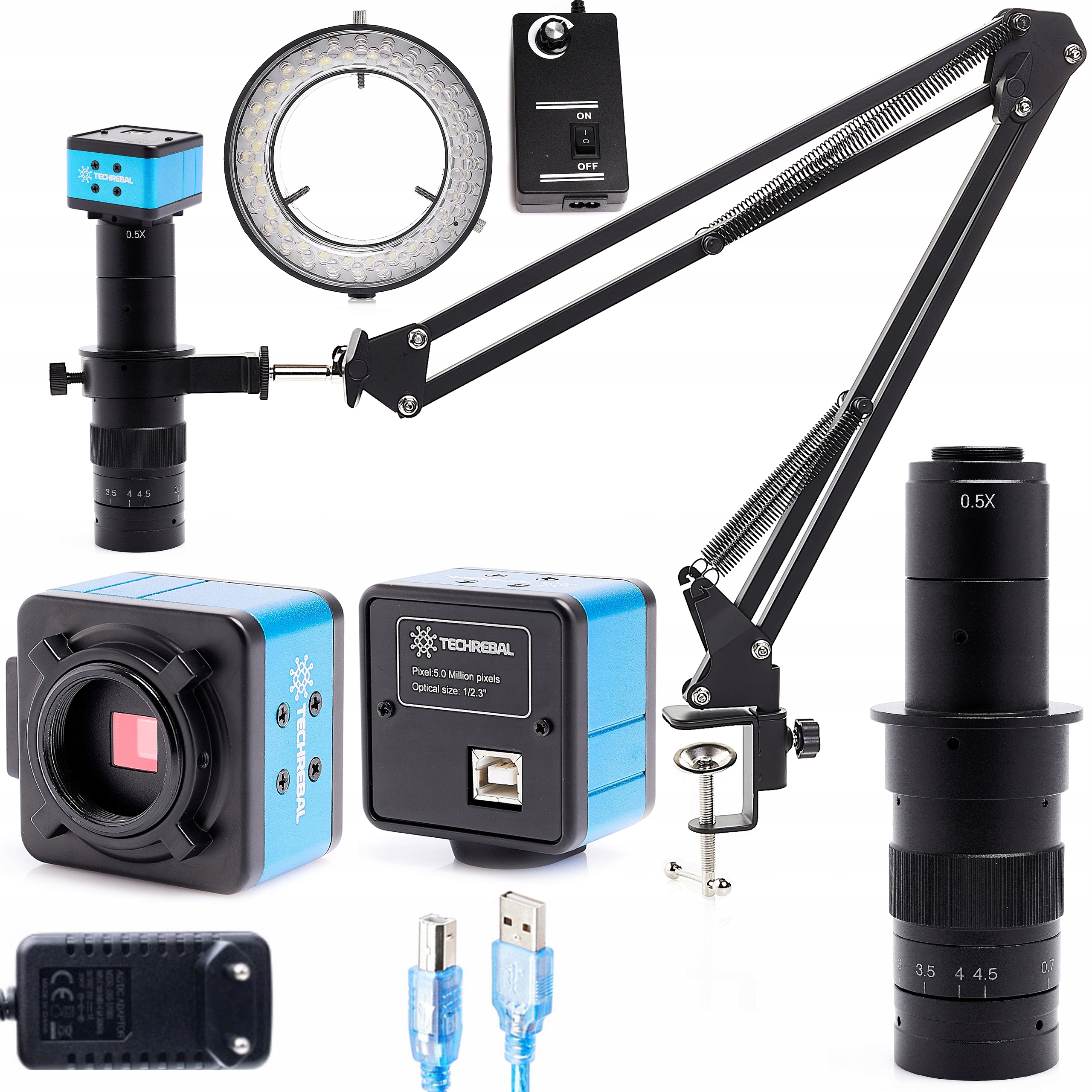 Elektronický Digitální Mikroskop pro Pájení 180x s 56x Led a Kamera 5mp