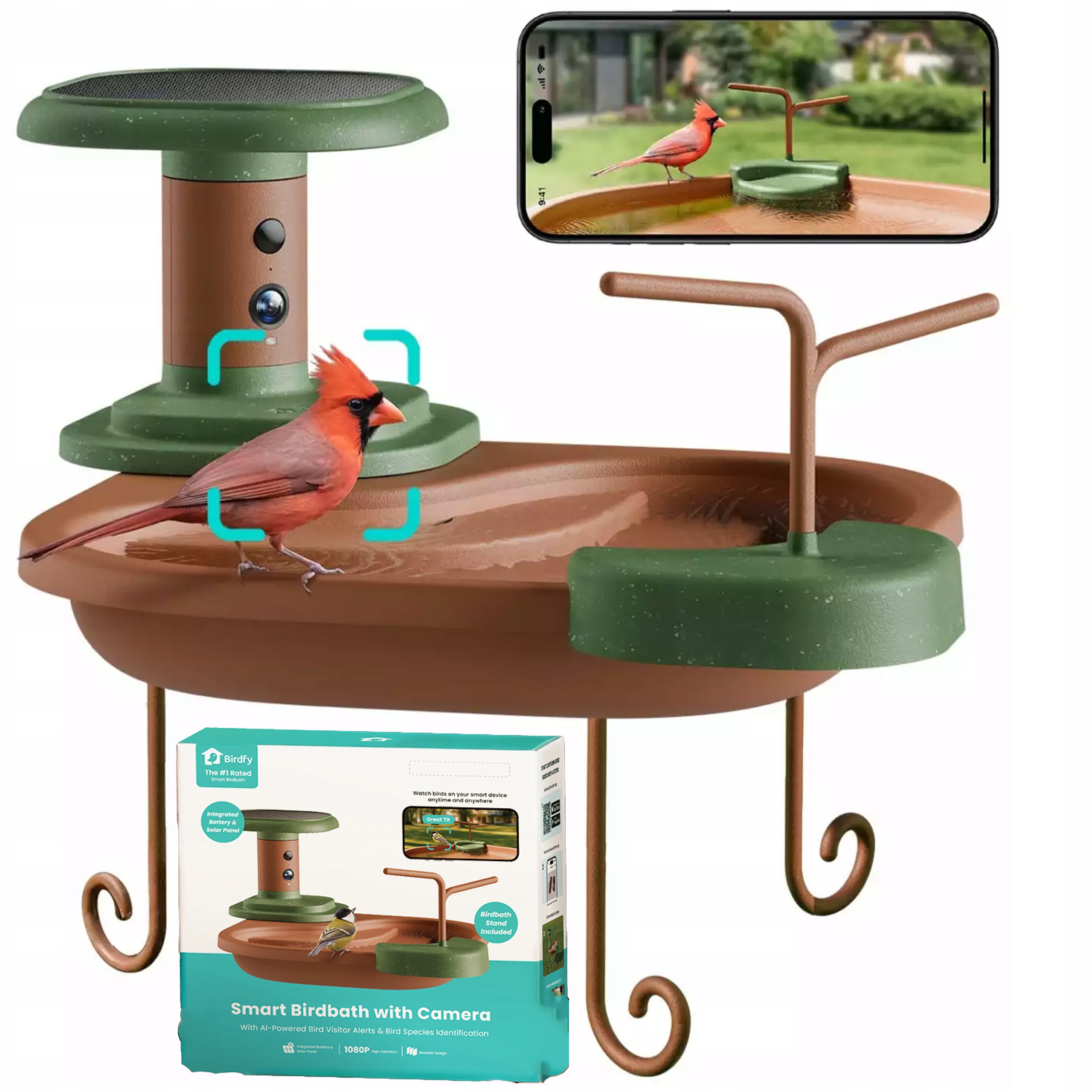 Birdfy Bath Jolly V Wanienka dla Ptaków z Kamerą Ai Poidełko na Wodę