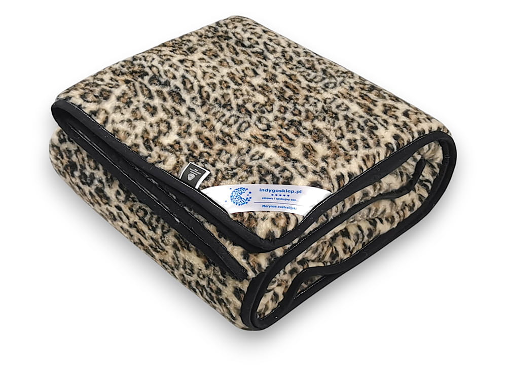 Indygosklep Deka z australské merino vlny leopardí vzor 180x200 Woolmark