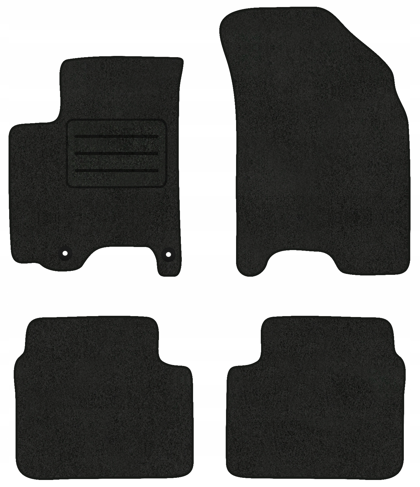 Velurové koberce Lux pro Daewoo Kalos (2002-2007) Komplet Černé